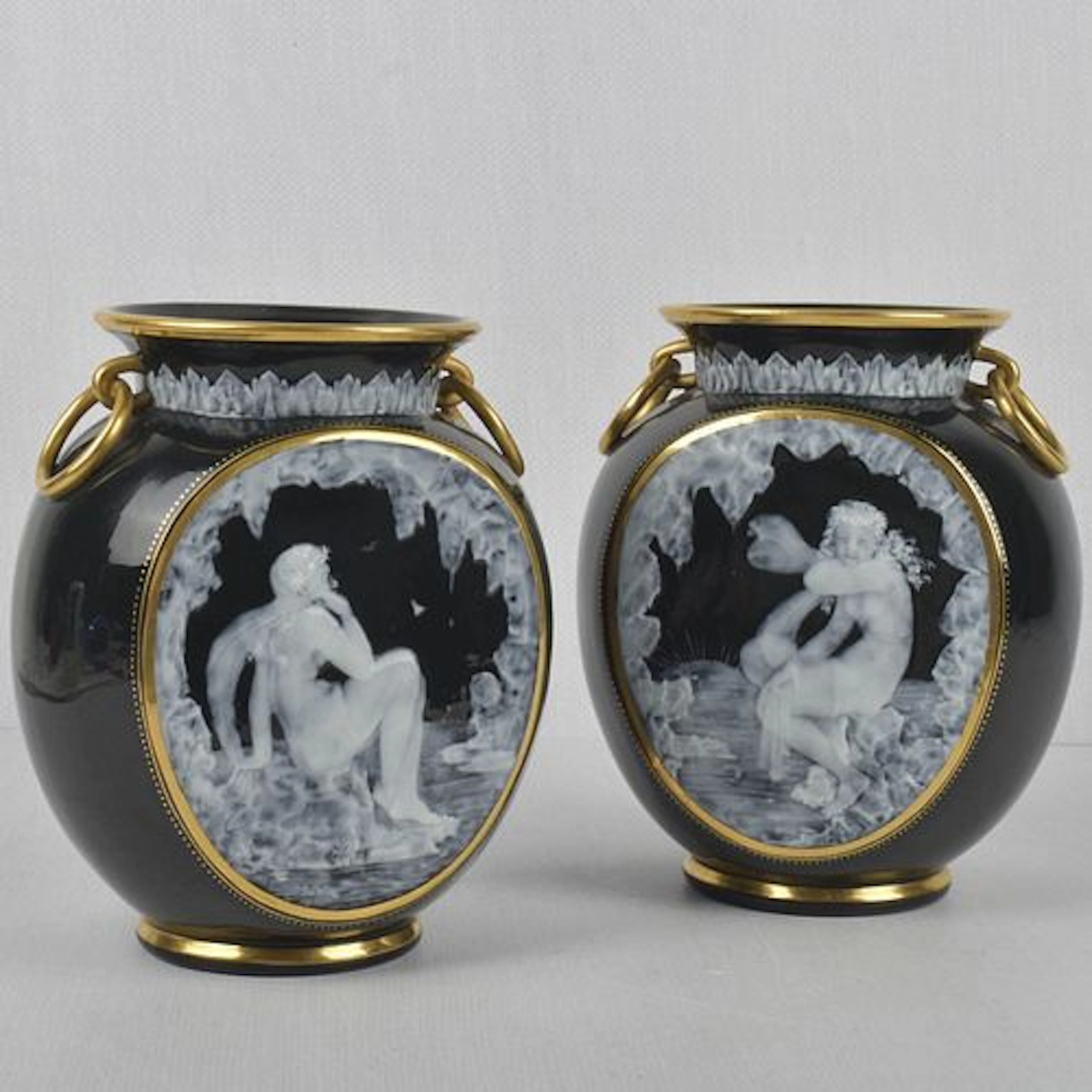 George Jones Pate-Sur-Pate Vases