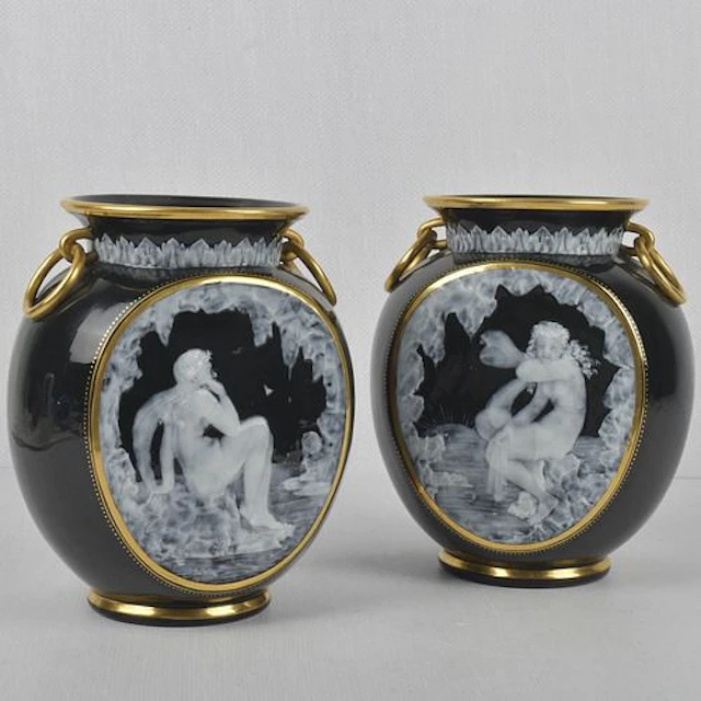 George Jones Pate-Sur-Pate Vases