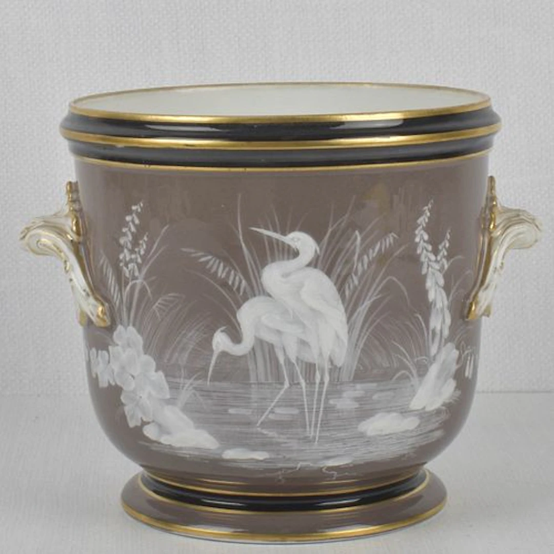 Pate-Sur-Pate Porcelain Cachepot