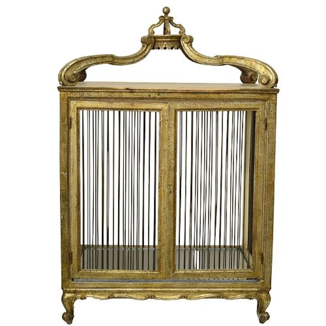 Vintage Italian Gilt Wood Bird Cage