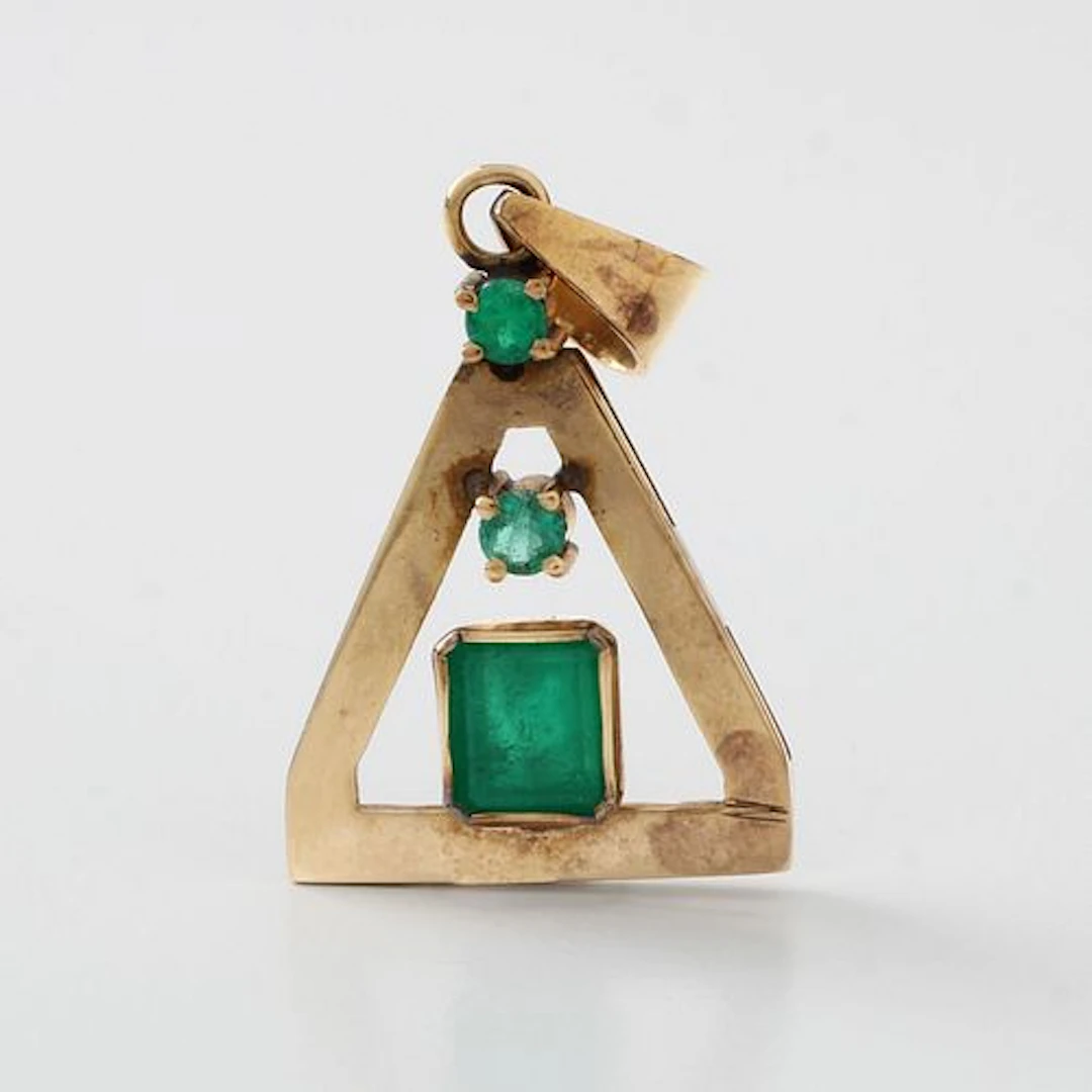 Emerald and 12K Pendant