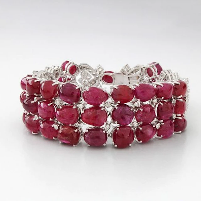 Burma Ruby, Diamond and 18K Bracelet