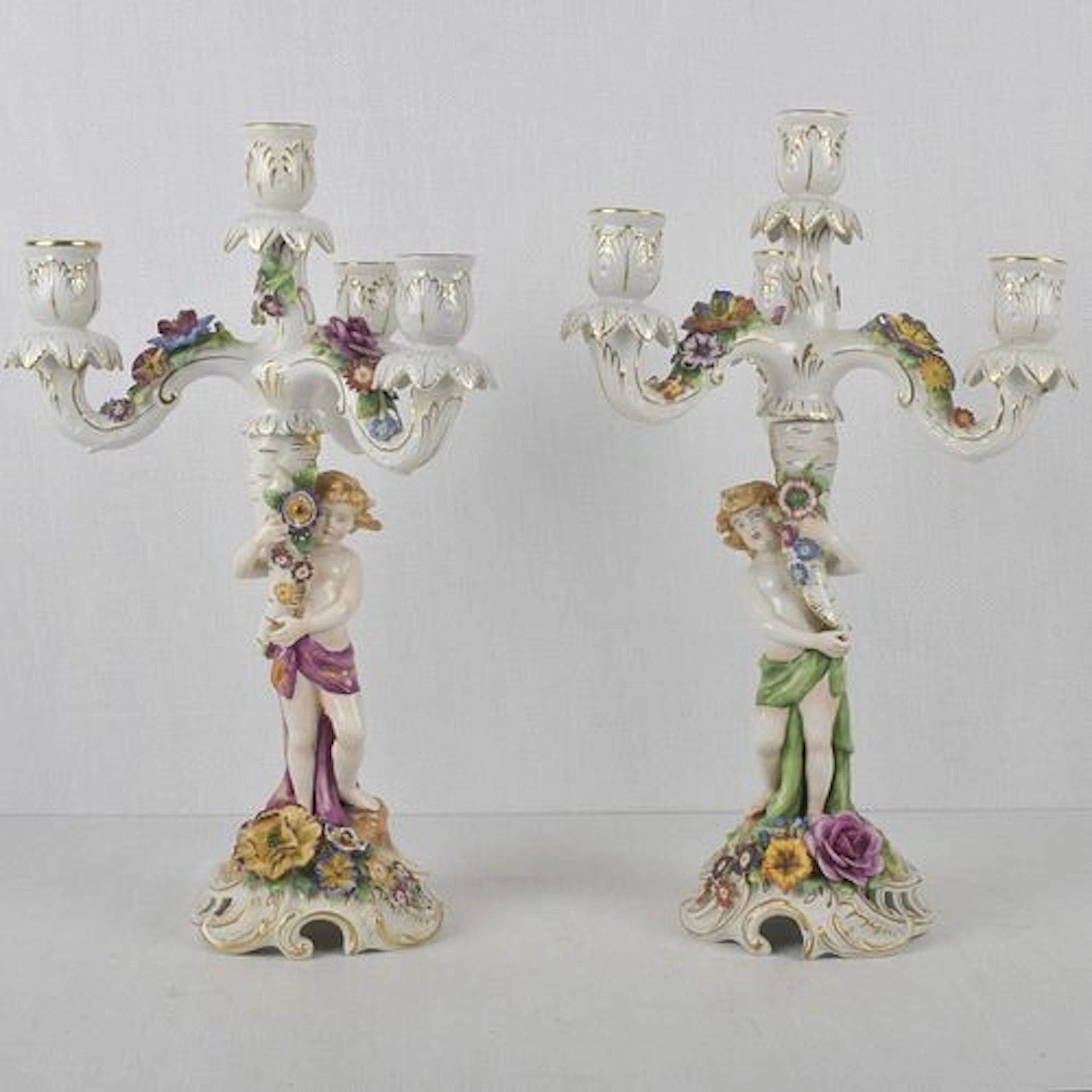 Von Schierholz German Porcelain Candelabra