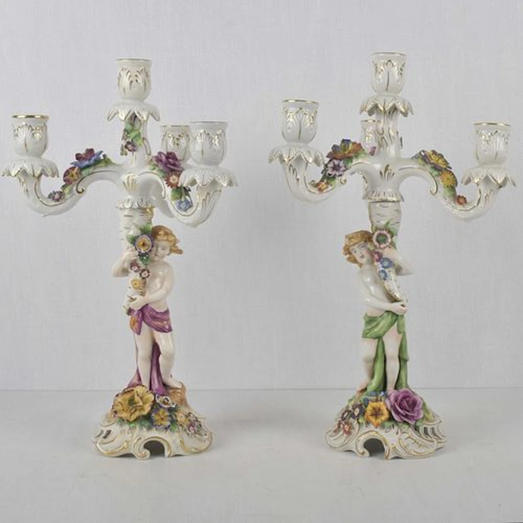Von Schierholz German Porcelain Candelabra