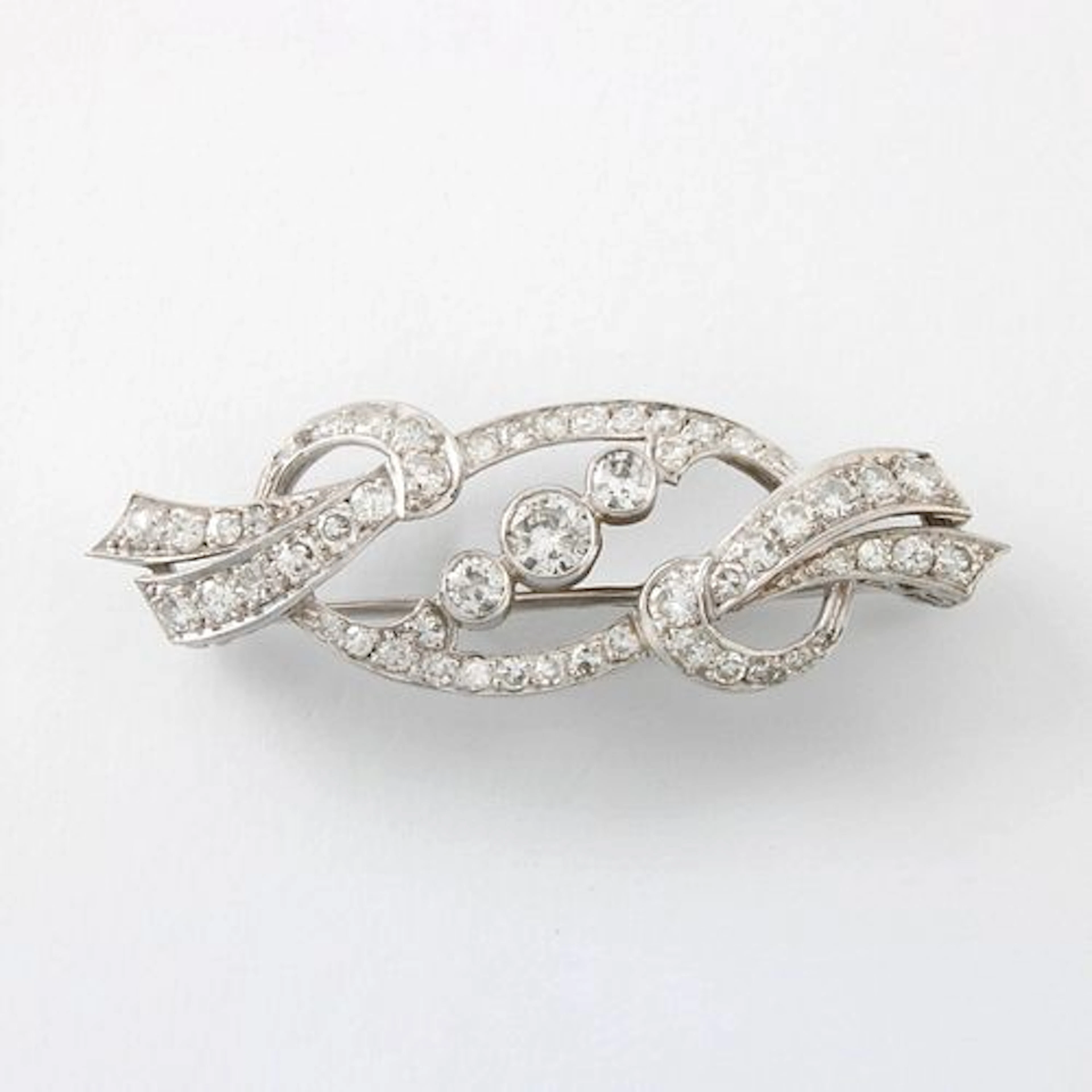 Diamond and Platinum Brooch