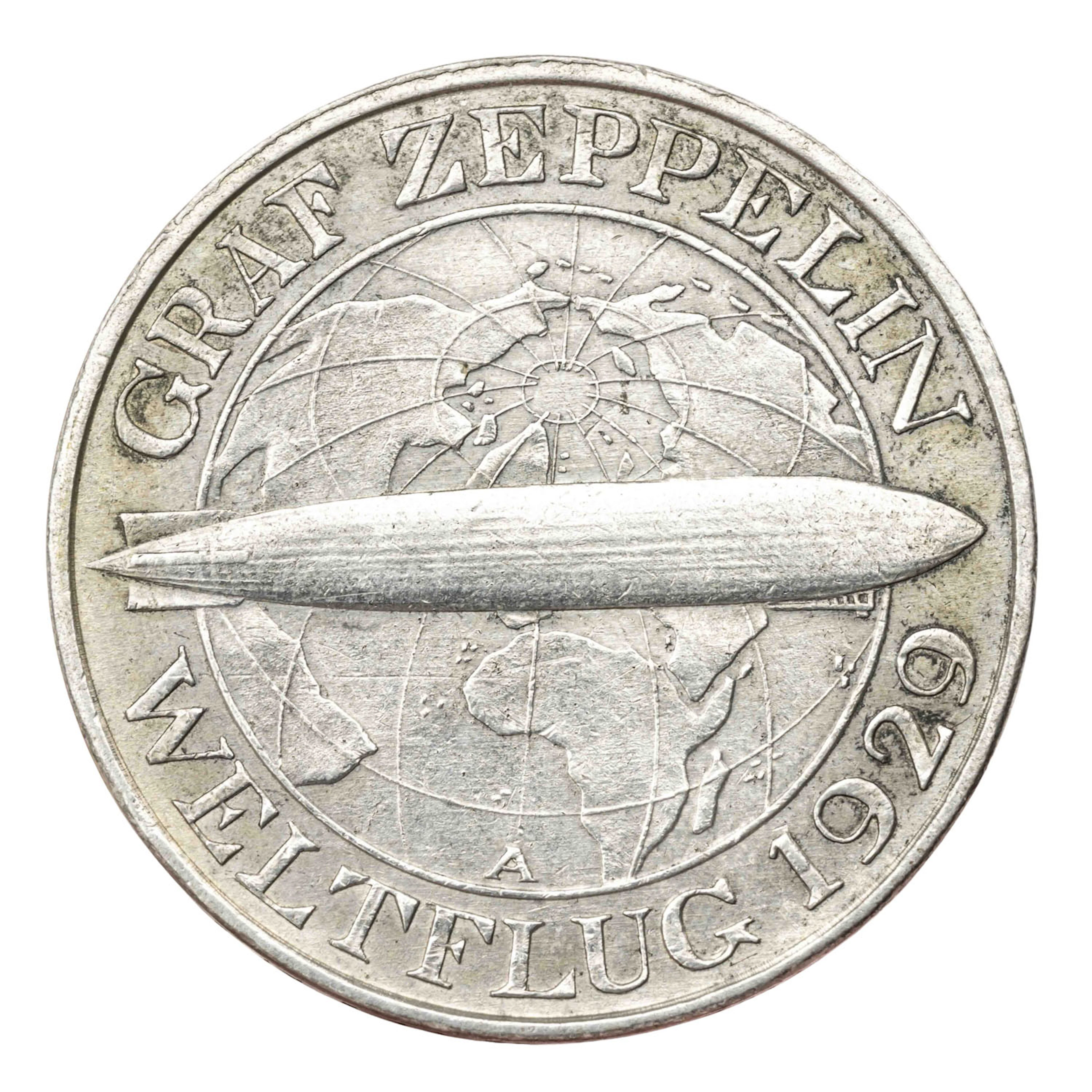 Weimarer Republik/SILBER – 3 RM Zeppelin 1930/A