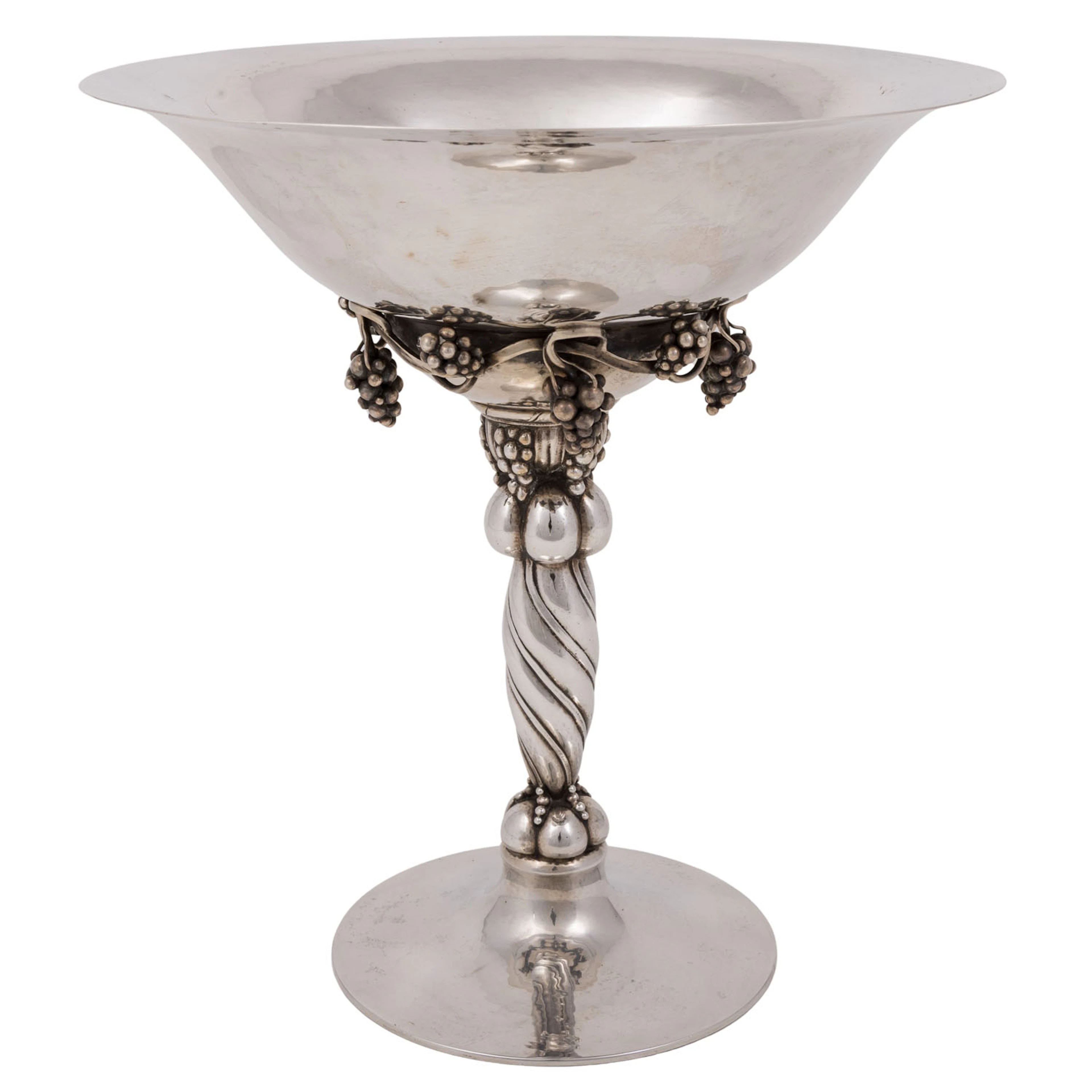 GEORG JENSEN Aufsatzschale groß 'Grape', 830 Silber, 1920