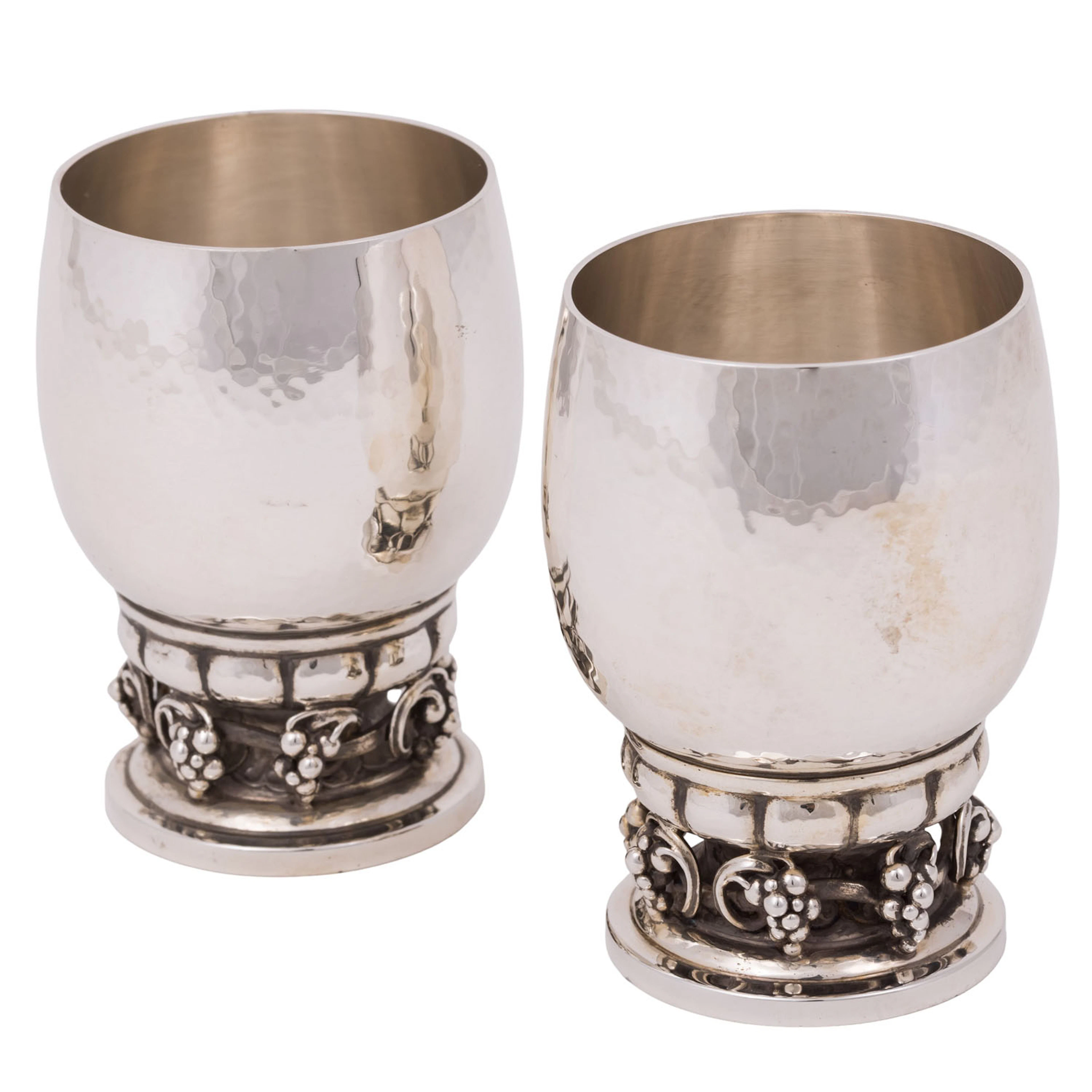 GEORG JENSEN Paar Becher 'Grape', 925 Silber, 20. Jh.