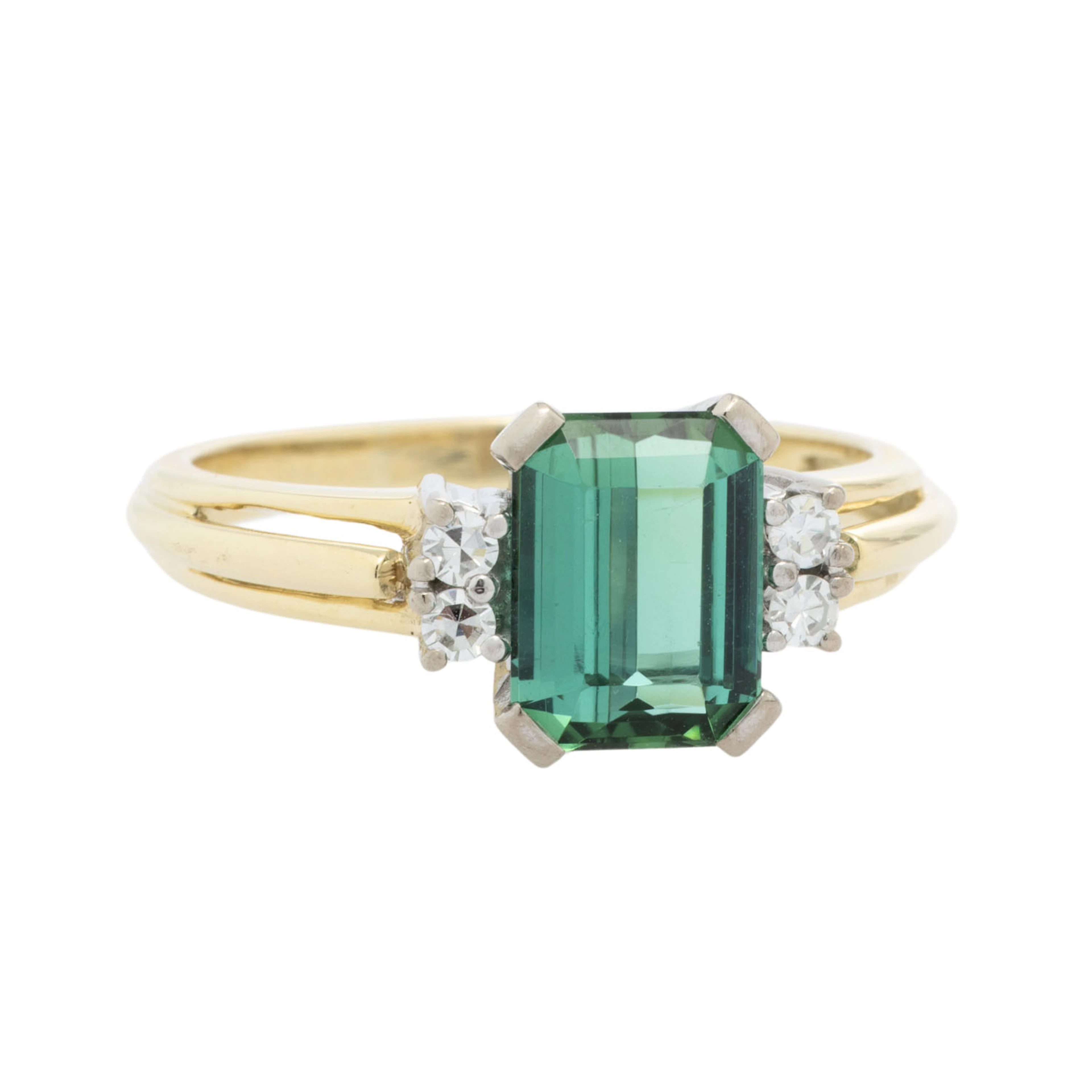 Ring mit grünem Turmalin ca. 2 ct