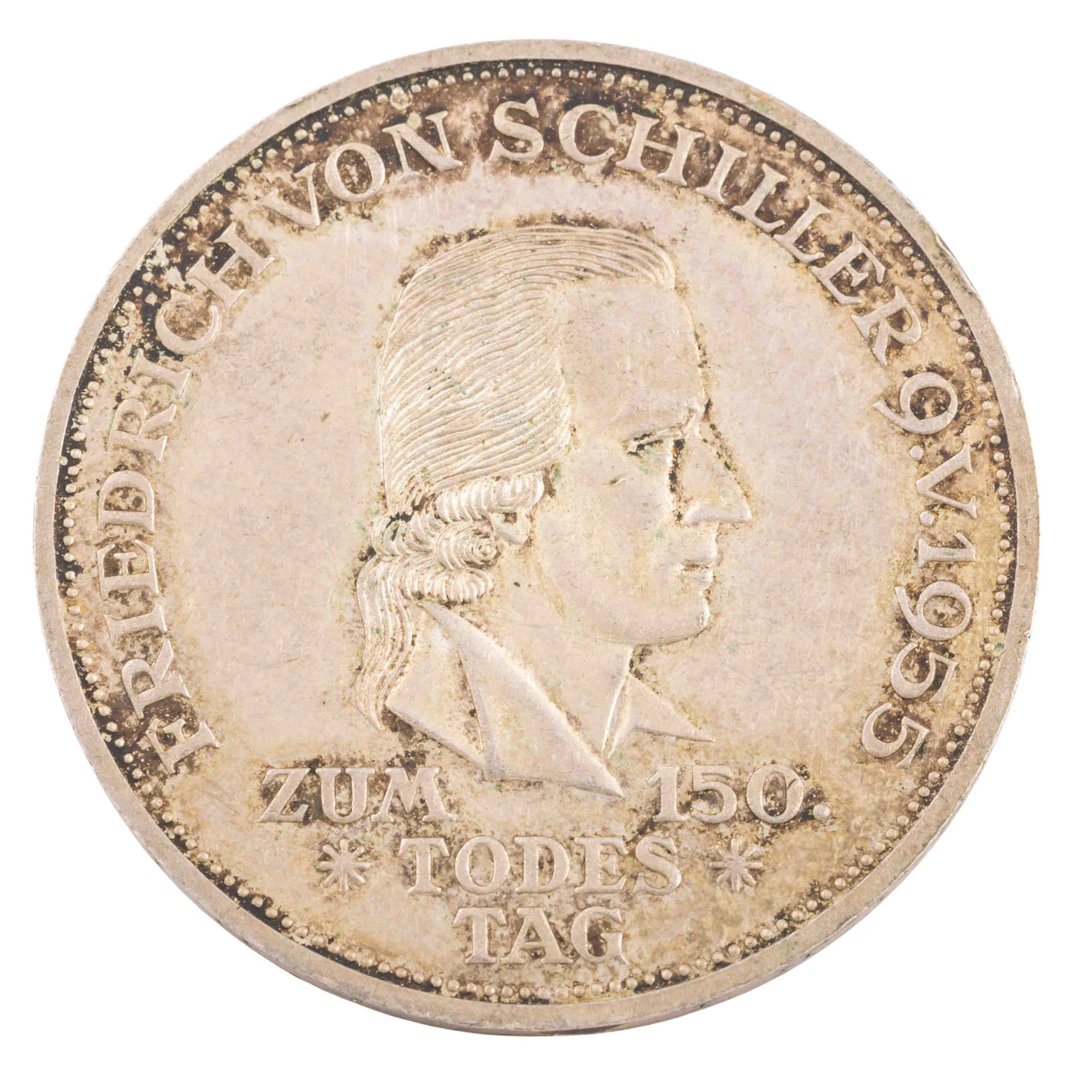 BRD/SILBER – 5 DM 1955/F, Schiller