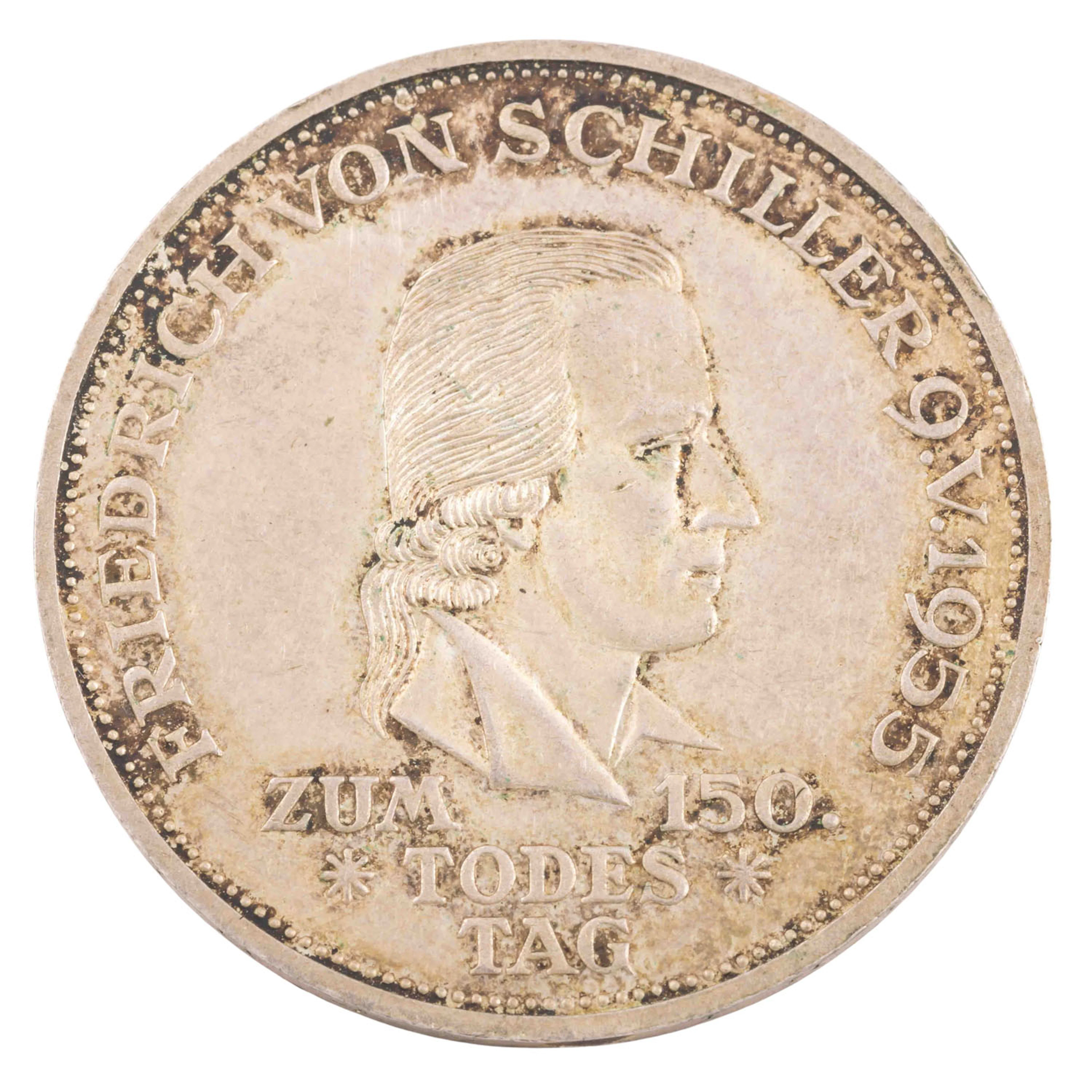 BRD/SILBER – 5 DM 1955/F, Schiller