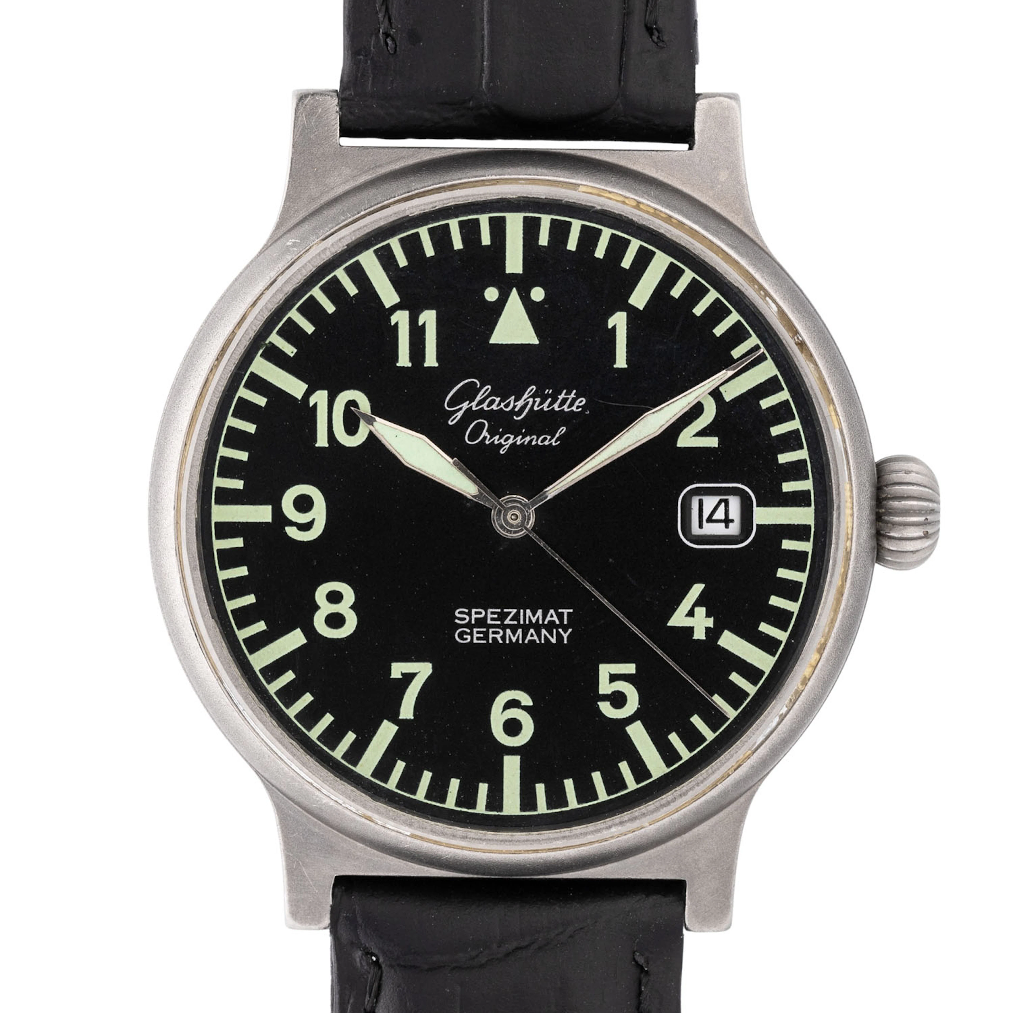 GLASÜTTE ORIGINAL Spezimat Titan Fliegeruhr mit Box.