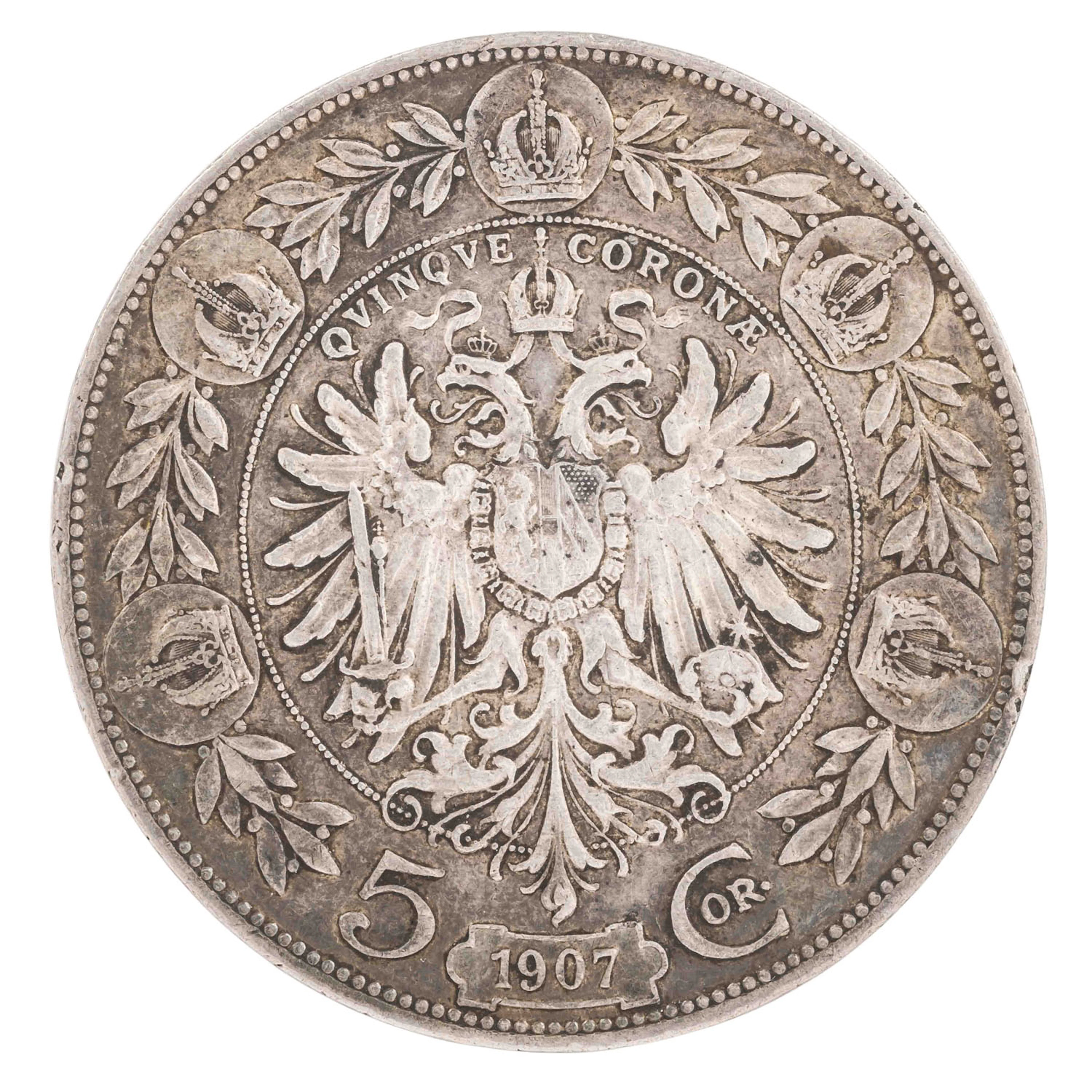 Österreich/SILBER – 5 Kronen 1907, Franz Joseph (1848-1916)