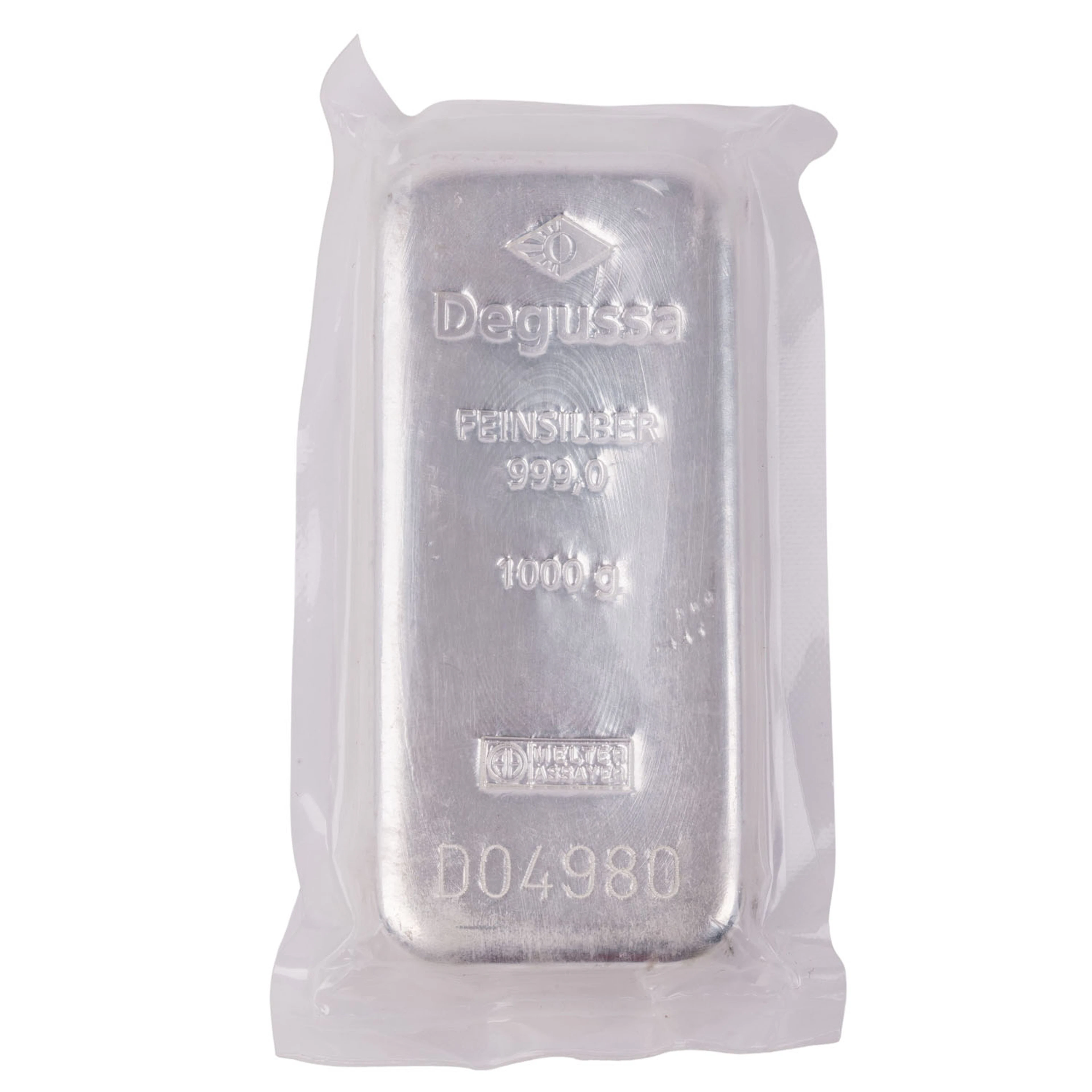 Silberbarren – 1000g Silberbarren gegossen, Hersteller Degussa