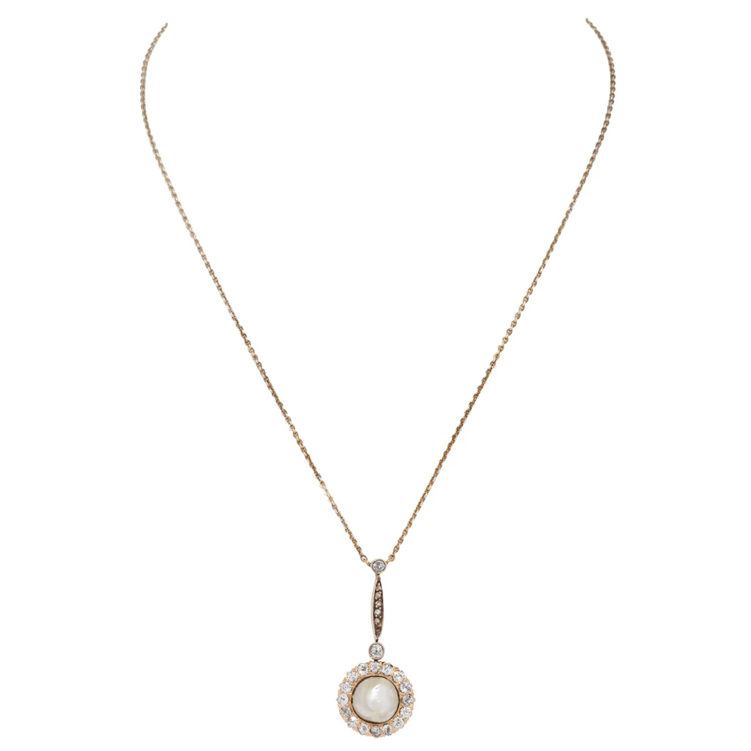 Historisches Collier mit Naturperle