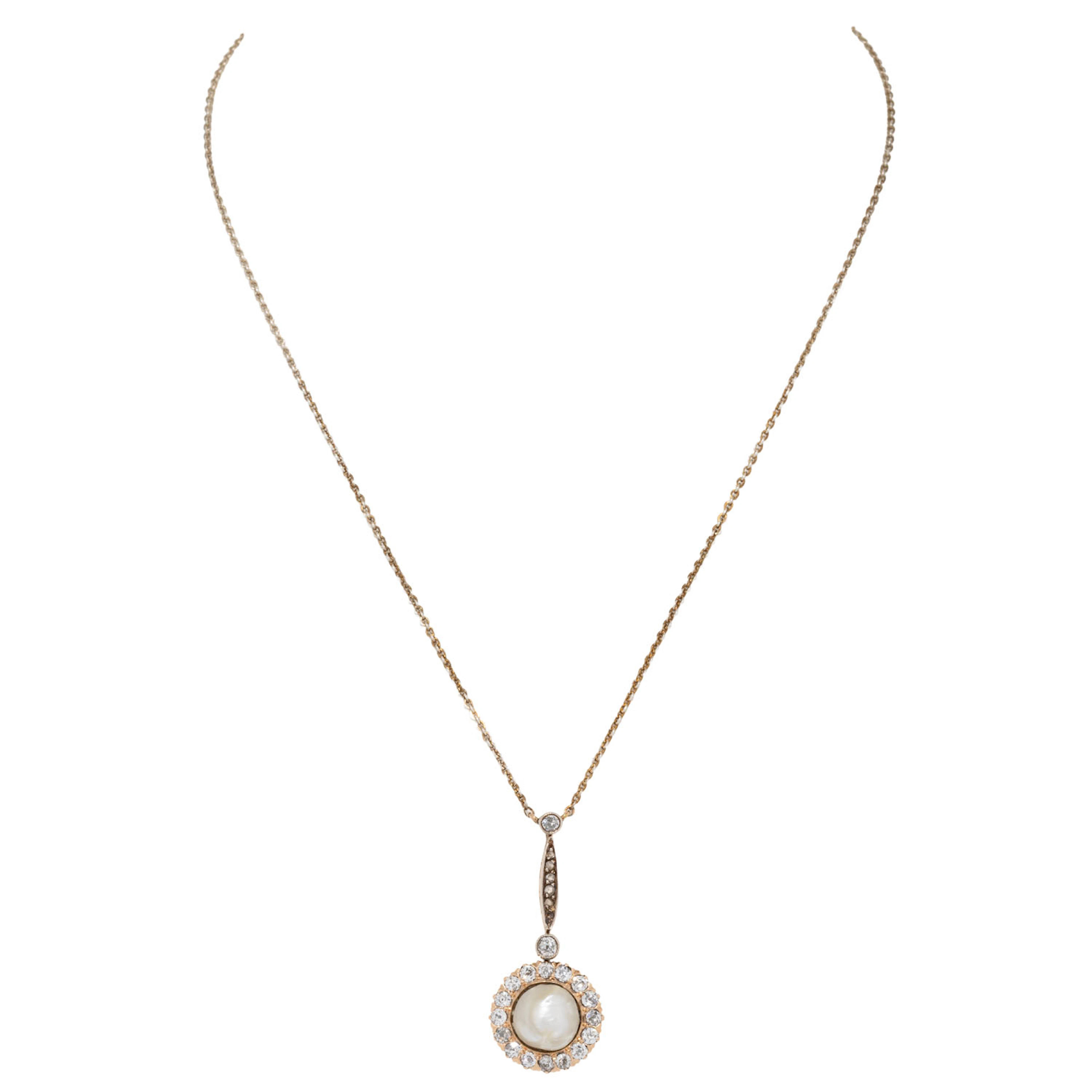 Historisches Collier mit Naturperle
