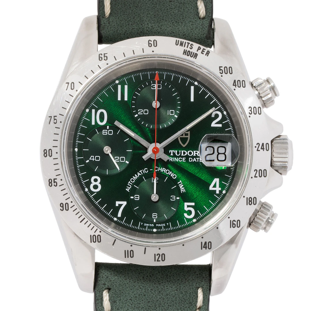 TUDOR Prince Date "Green non Tiger Dial" Ref 79280P Herren Chronograph