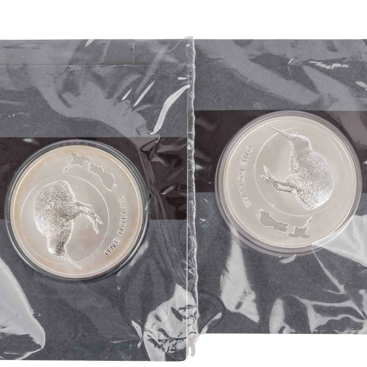 Neuseeland/SILBER 2x 1 Dollar 2009 "Kiwi"