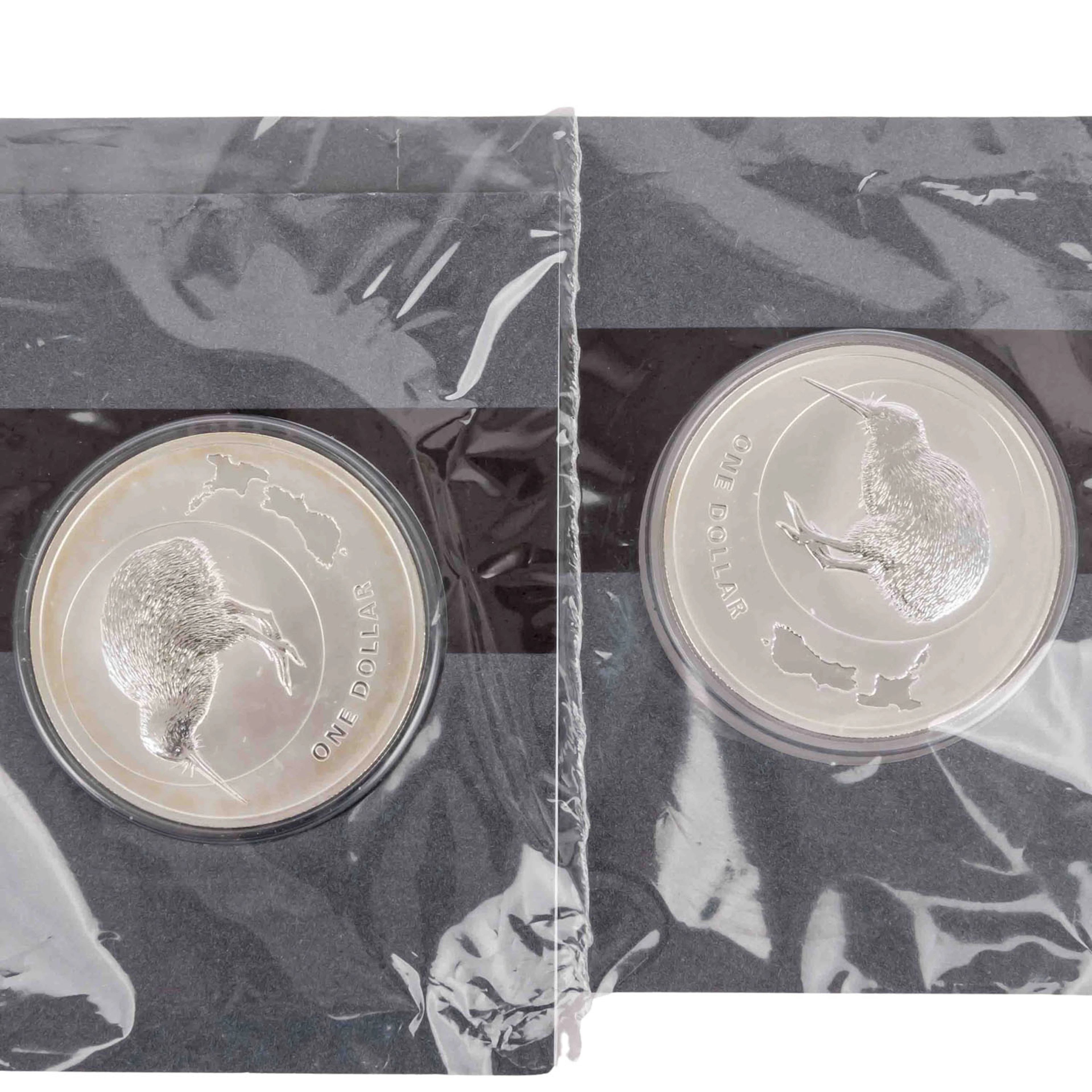 Neuseeland/SILBER 2x 1 Dollar 2009 "Kiwi"