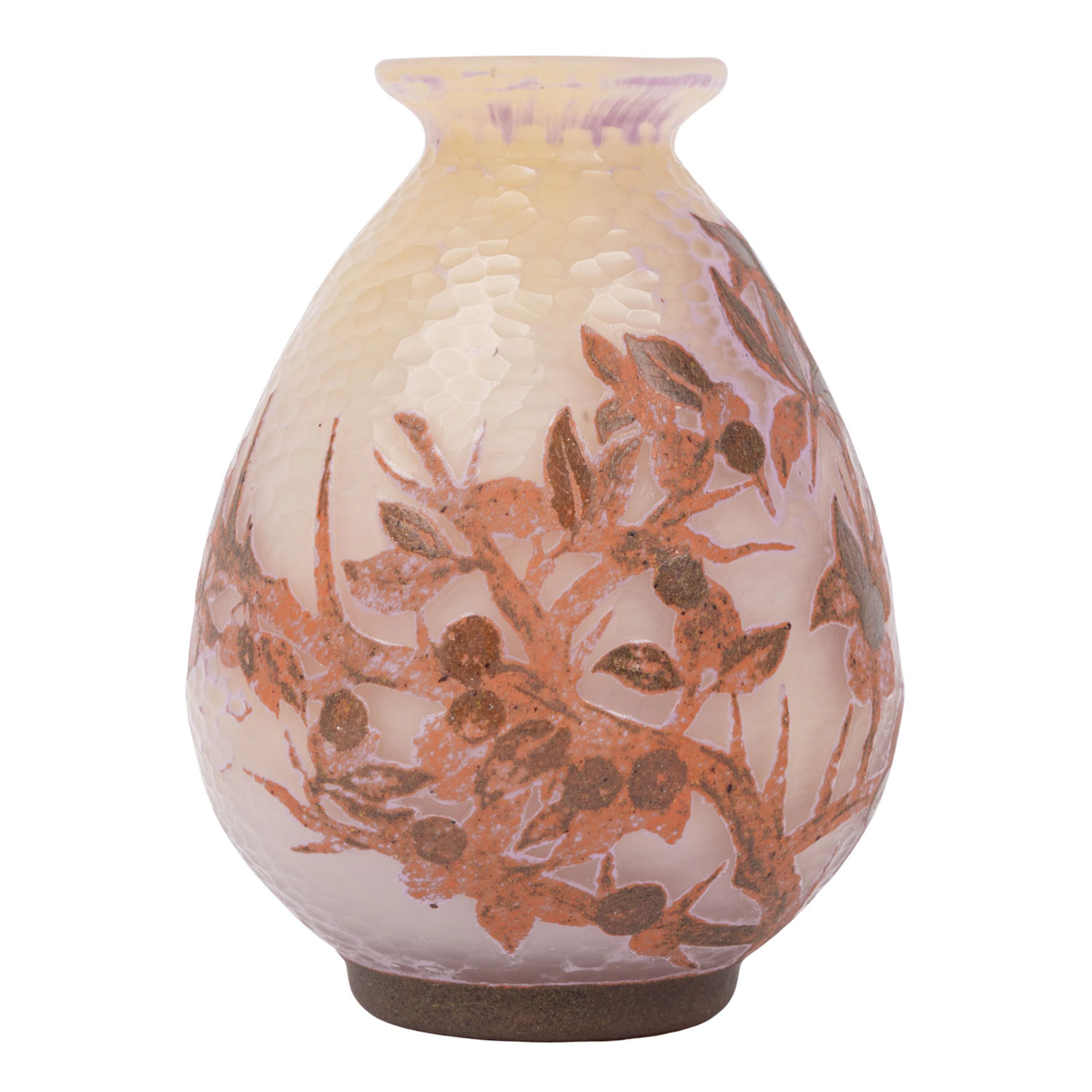DAUM FRÈRES, seltene Vase "Prunelles et toile d’araignée"