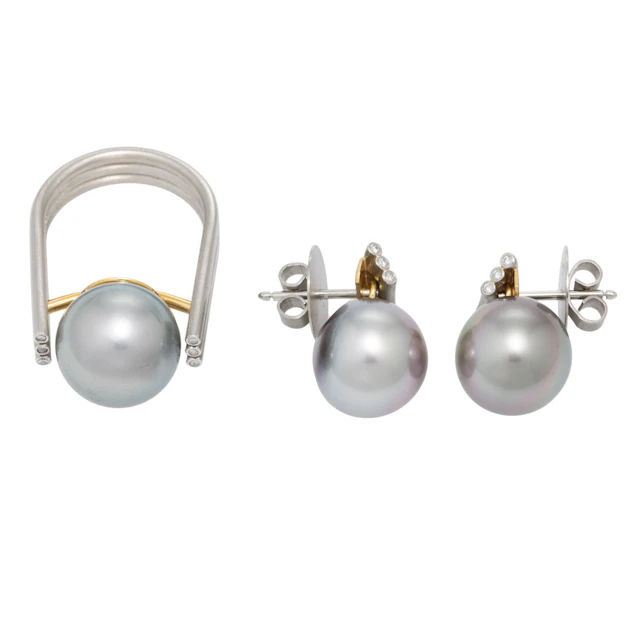 SCHOEFFEL Schmuckset mit Tahitperlen und Brillanten