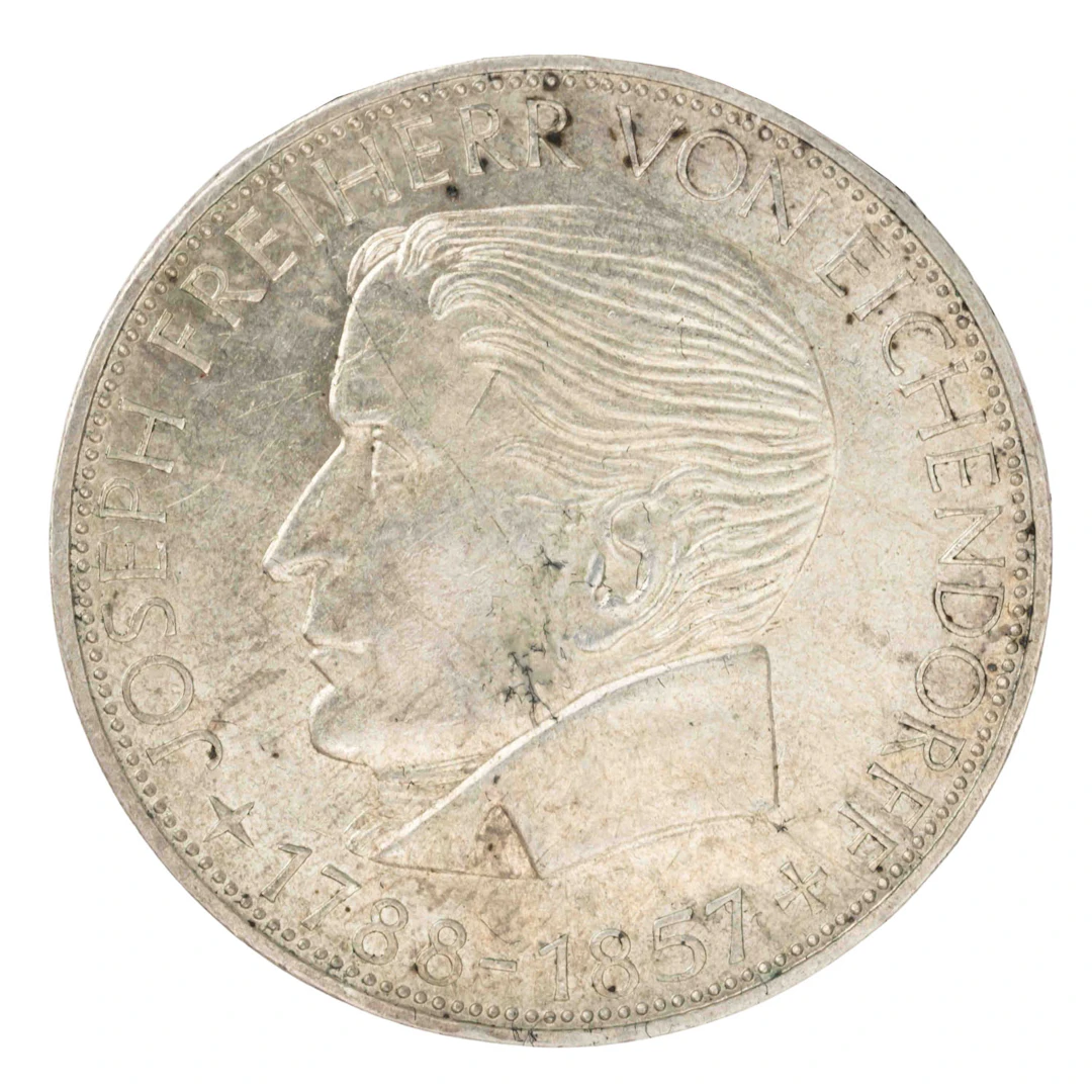 BRD/SILBER – 5 DM 1957/J, Joseph von Eichendorff