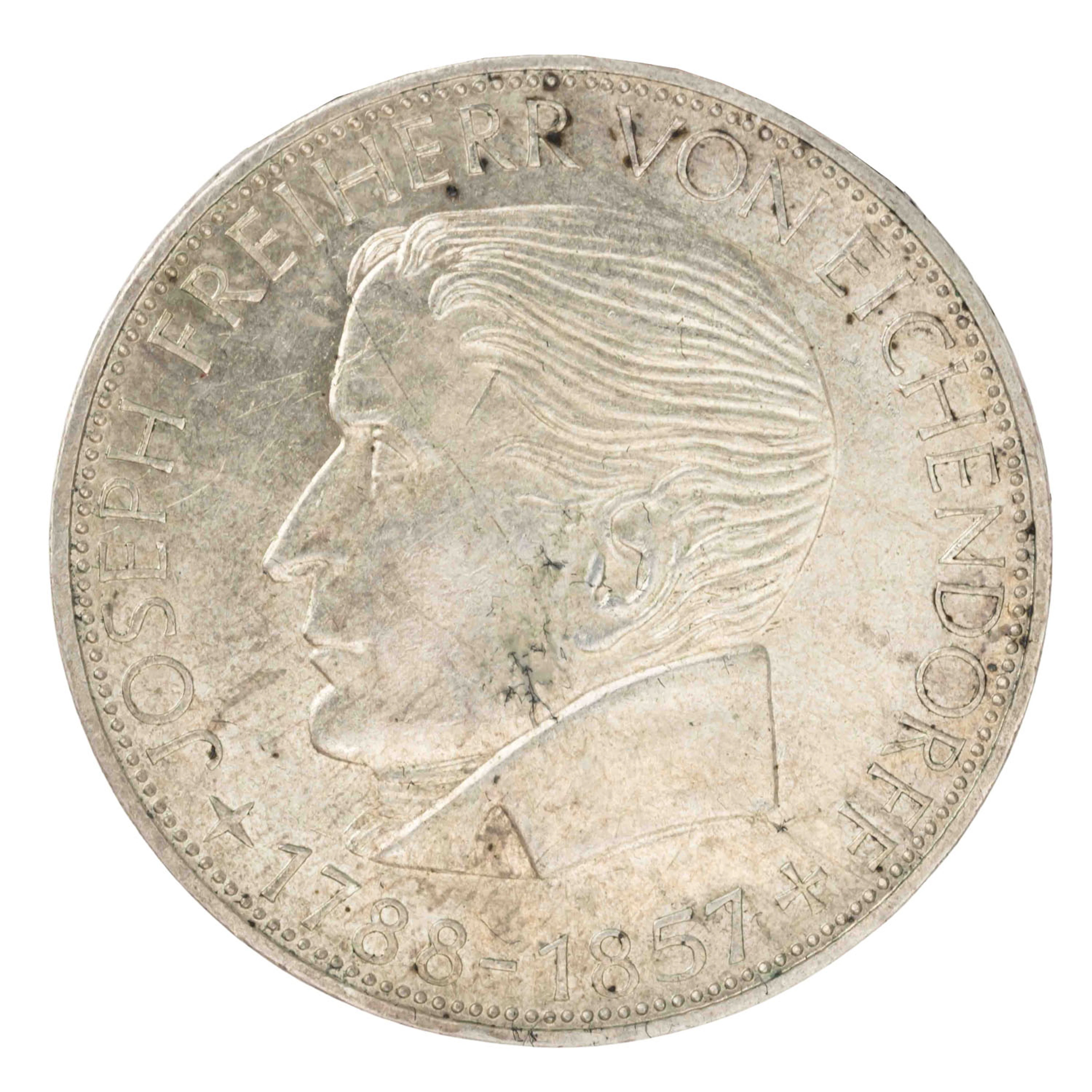 BRD/SILBER – 5 DM 1957/J, Joseph von Eichendorff