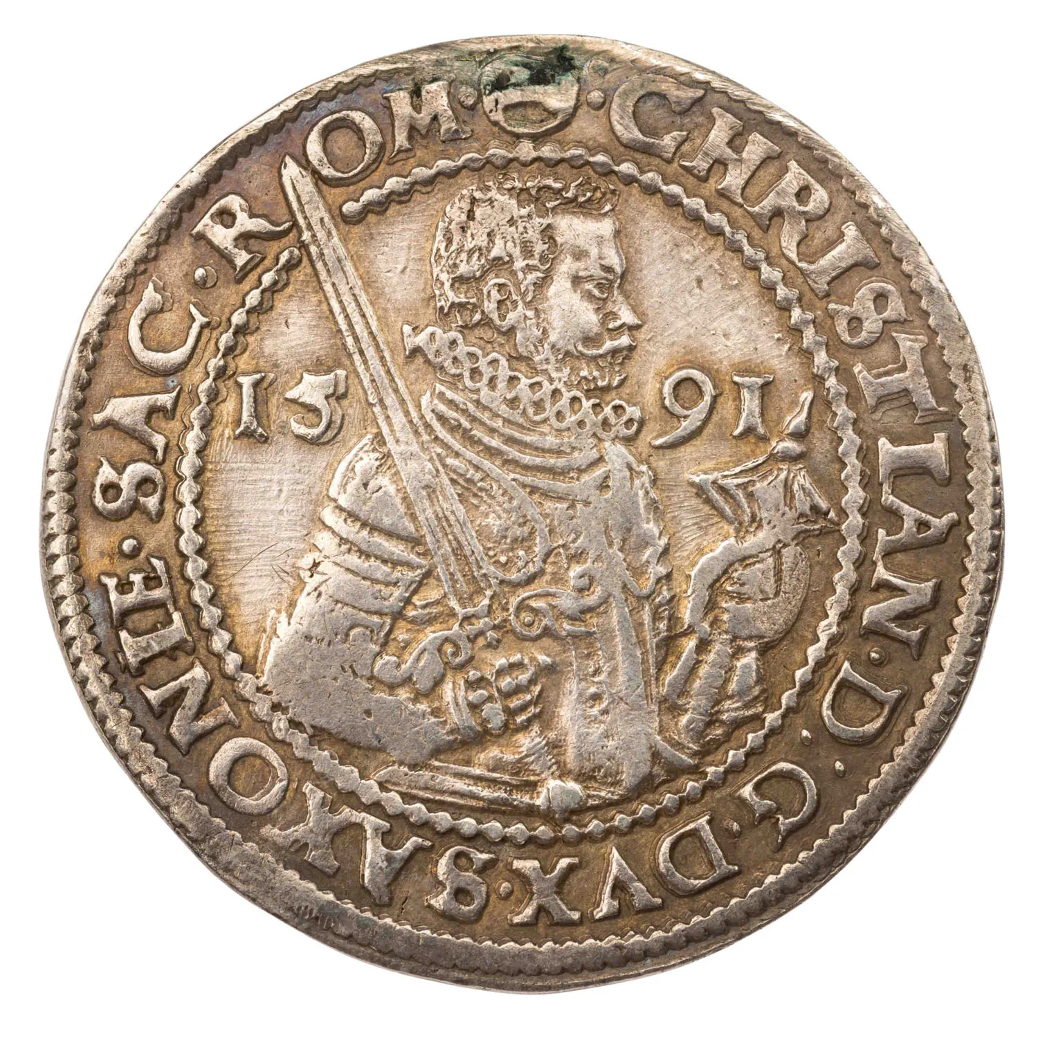 Kurfürstentum Sachsen – ½ Taler 1591, Christian I. von Buch
