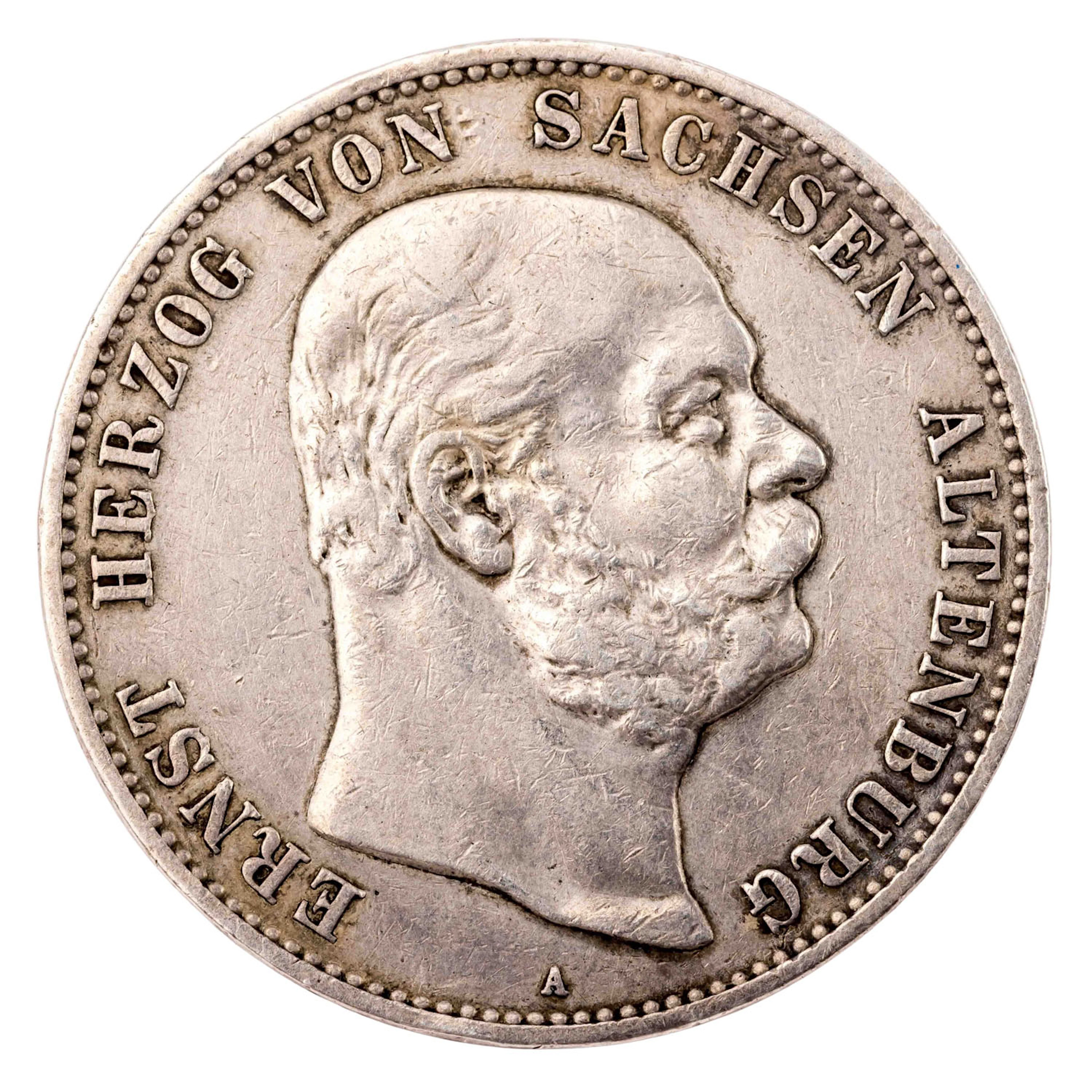 Sachsen-Altenburg - Ernst. 5 Mark 1901 J.143. "Zum 75. Geburtstag des Herzogs".