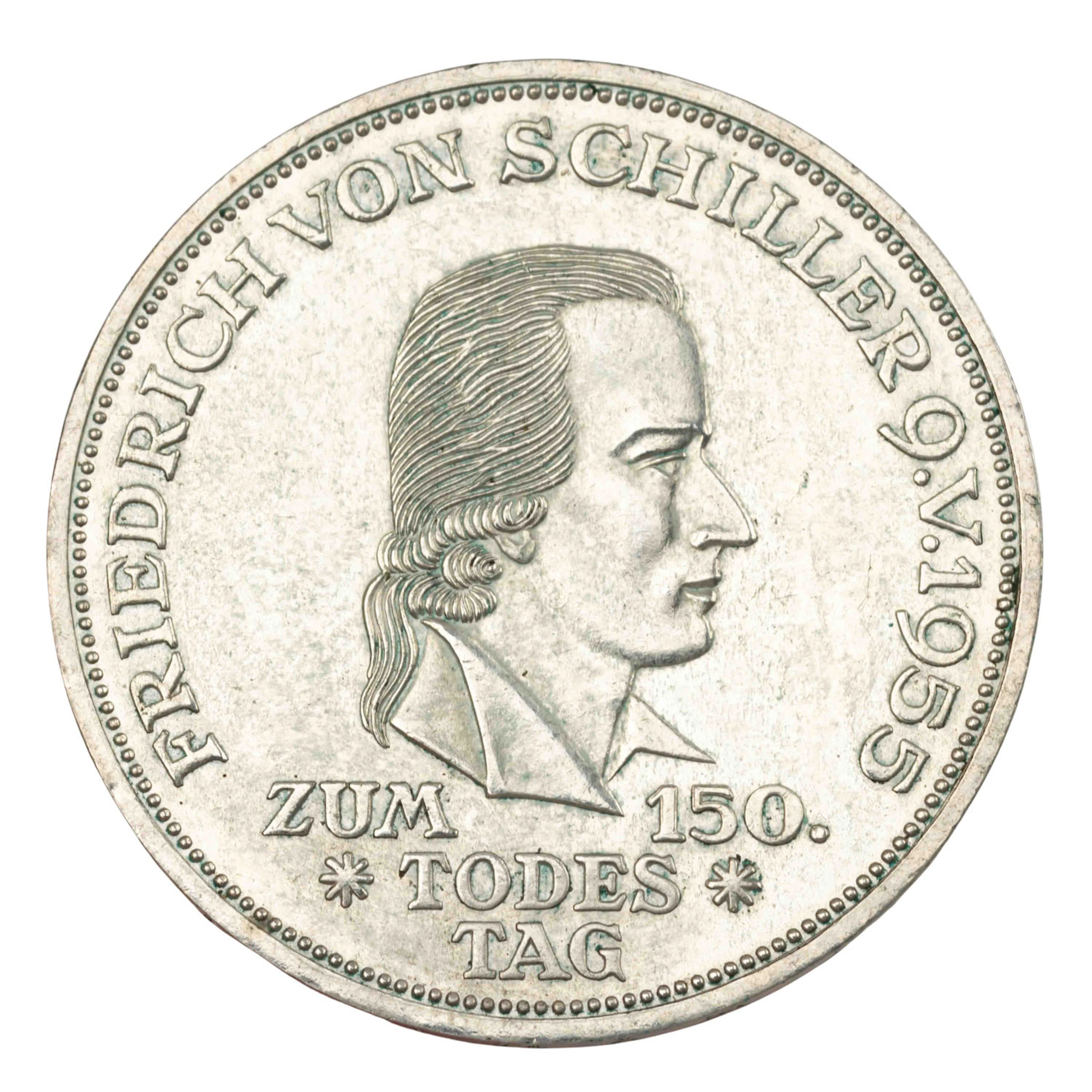 BRD/SILBER - 5 DM 1955/F Schiller