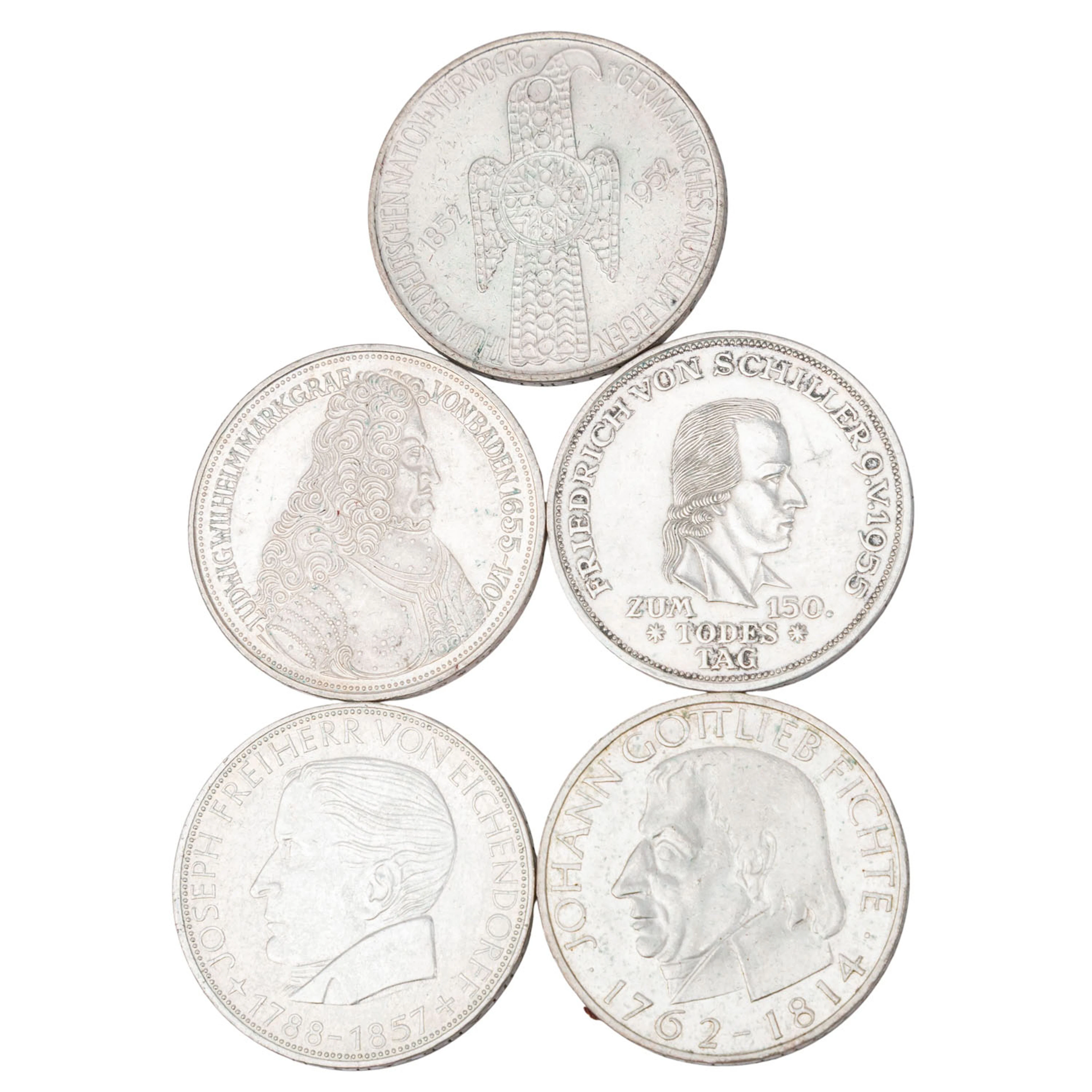 BRD/SILBER Top 5 - 5x 5 DM Gedenkprägungen