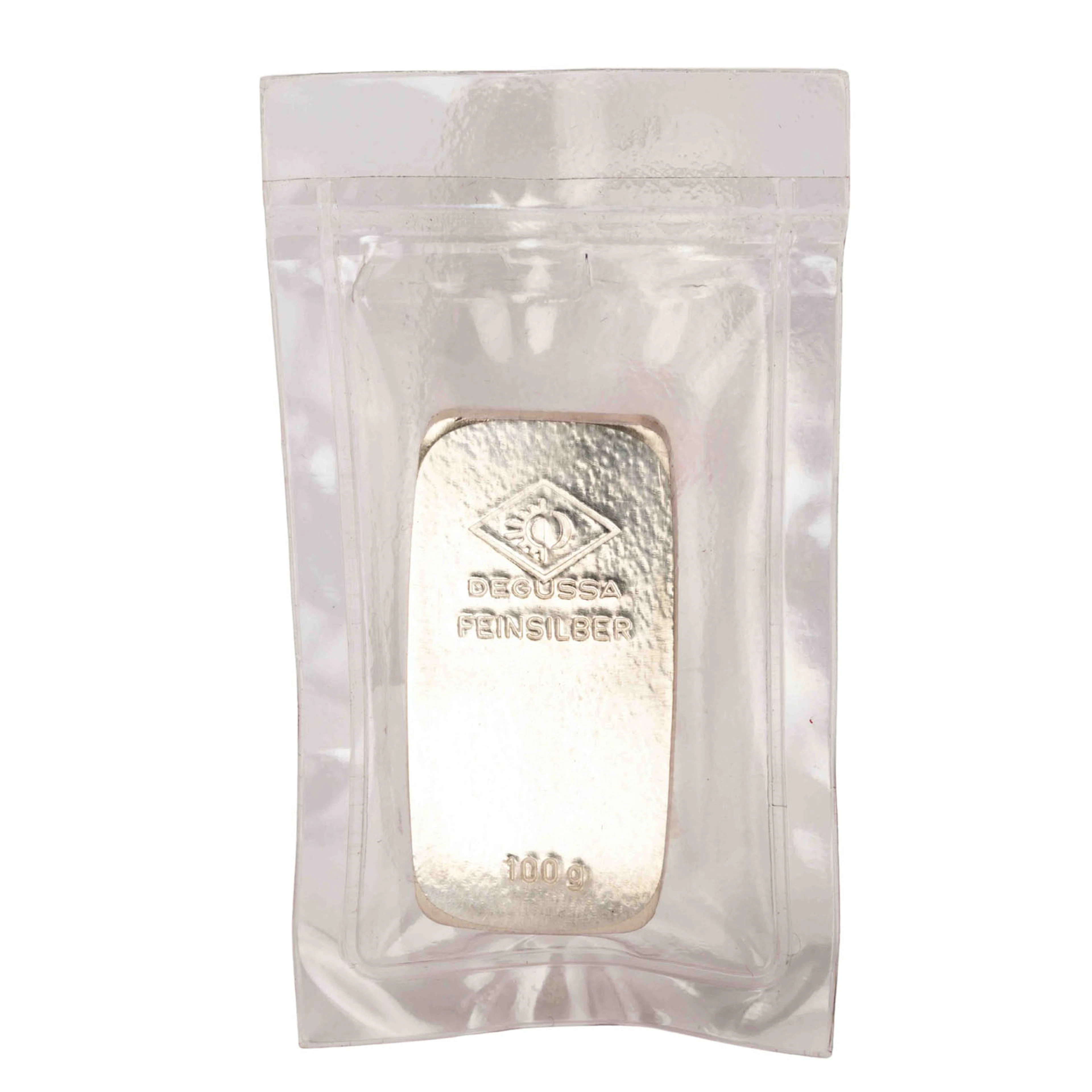 SILBERbarren – 100 g SILBER fein, Silberbarren hist. Form