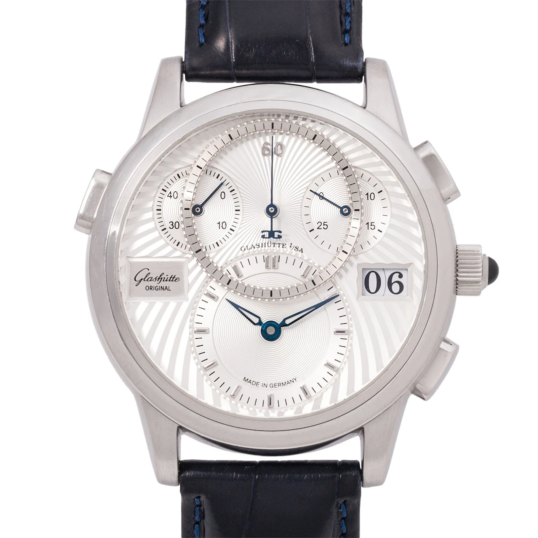 GLASHÜTTE ORIGINAL seltener limitierter PanoMaticChrono, Ref. 1-95-01-03-03-04.