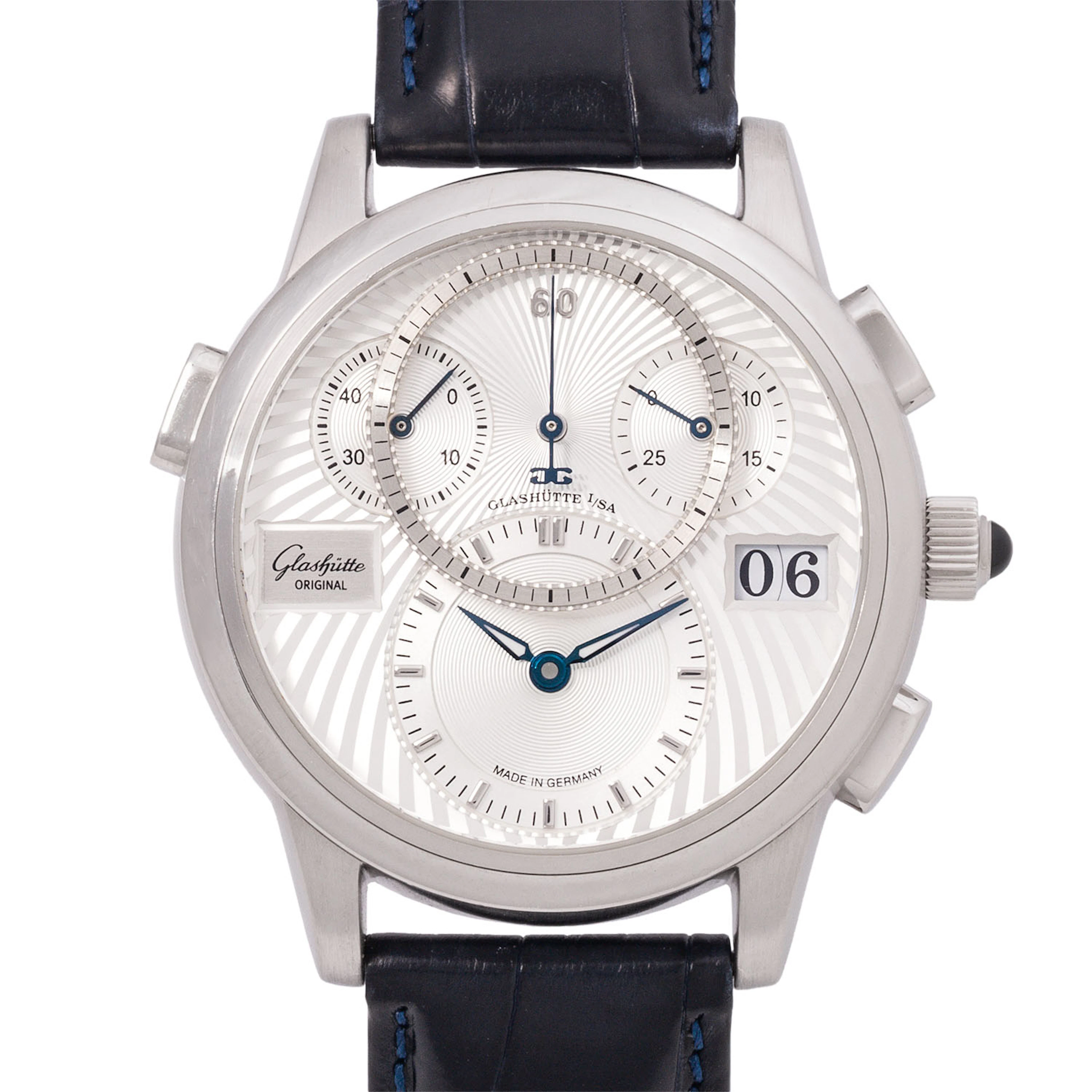 GLASHÜTTE ORIGINAL seltener limitierter PanoMaticChrono, Ref. 1-95-01-03-03-04.