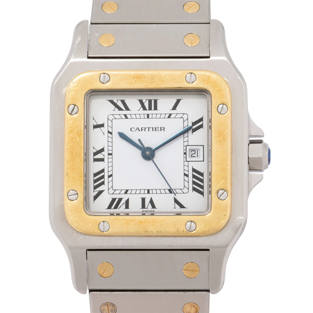 CARTIER Santos Ref 1172 Herrenuhr von 1991 mit Box, Erstkaufrechnung