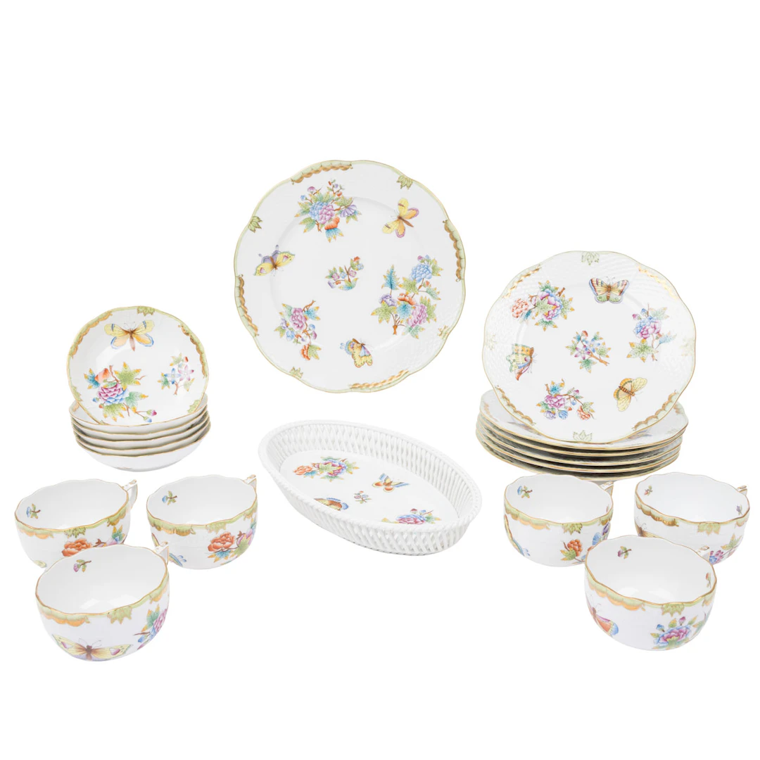 HEREND Teeserviceteile 'Queen Victoria', 20. Jh.