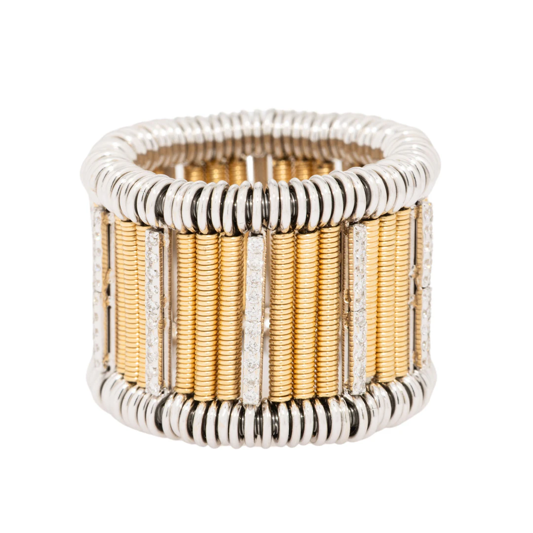 Flexibler Ring mit Brillanten von zus. ca. 0,5 ct