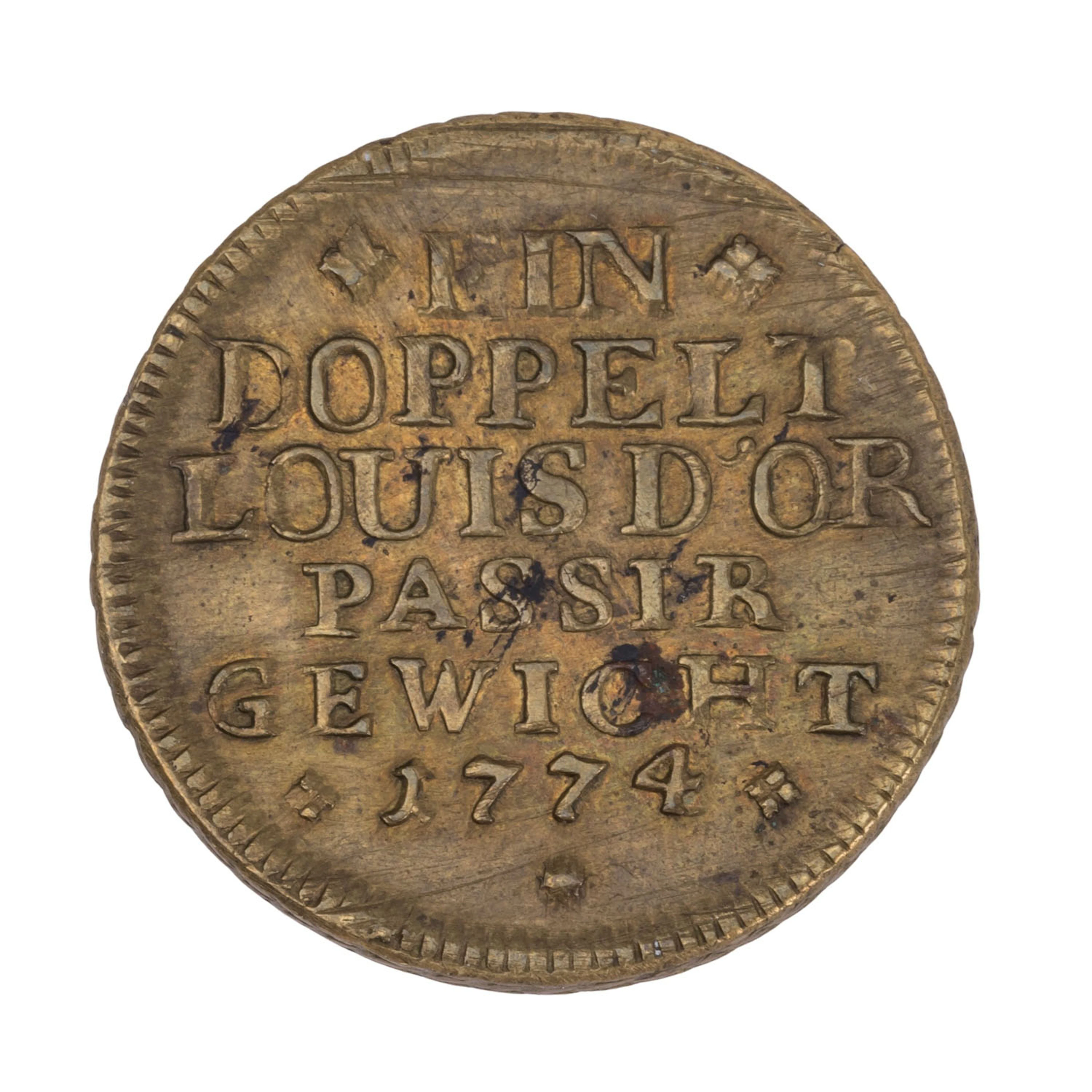 Braunschweig-Wolfenbüttel - Passiergewicht zu einem doppelten Louis d'or 1774