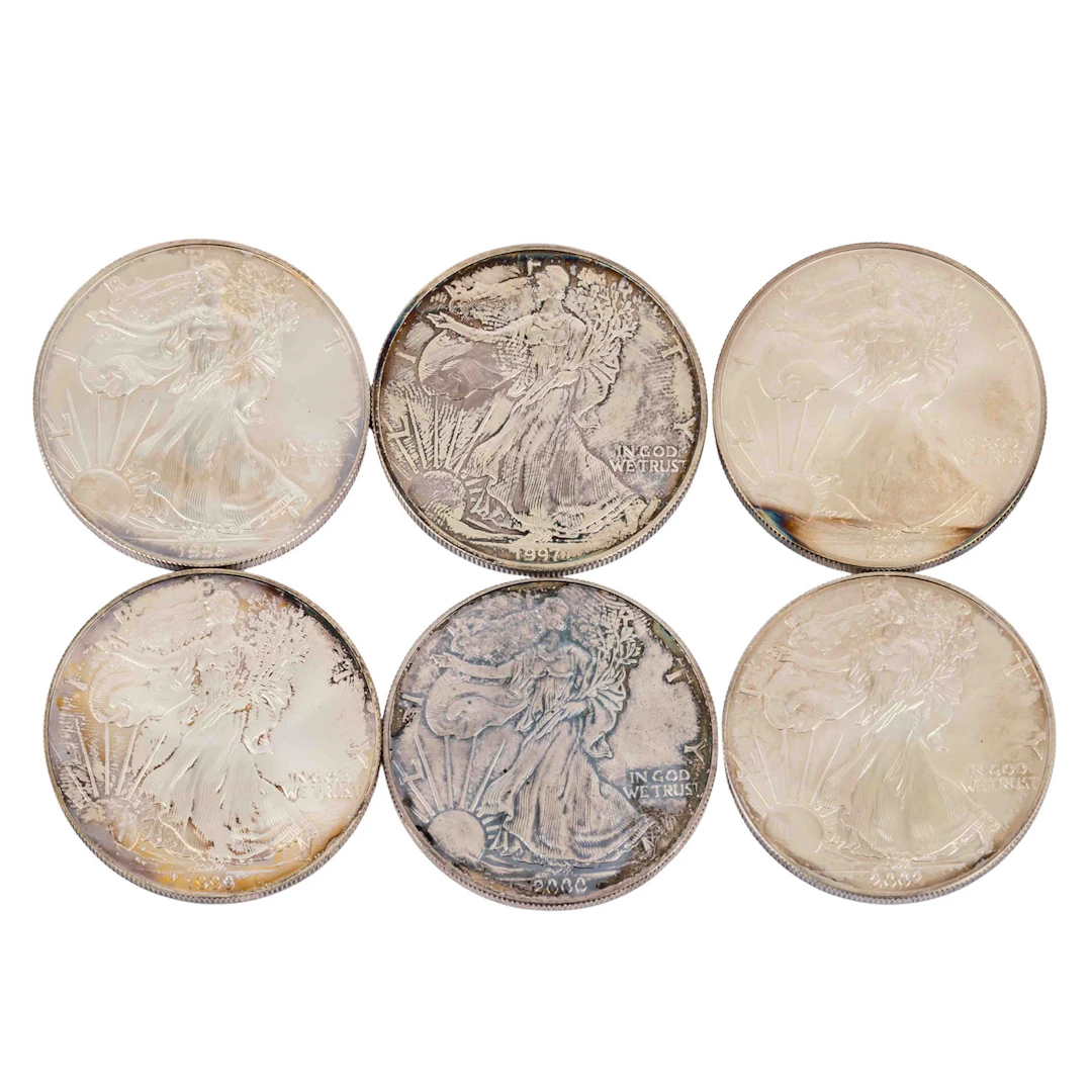 USA - American Silver Eagle 6 x 1 $, 1 Unze