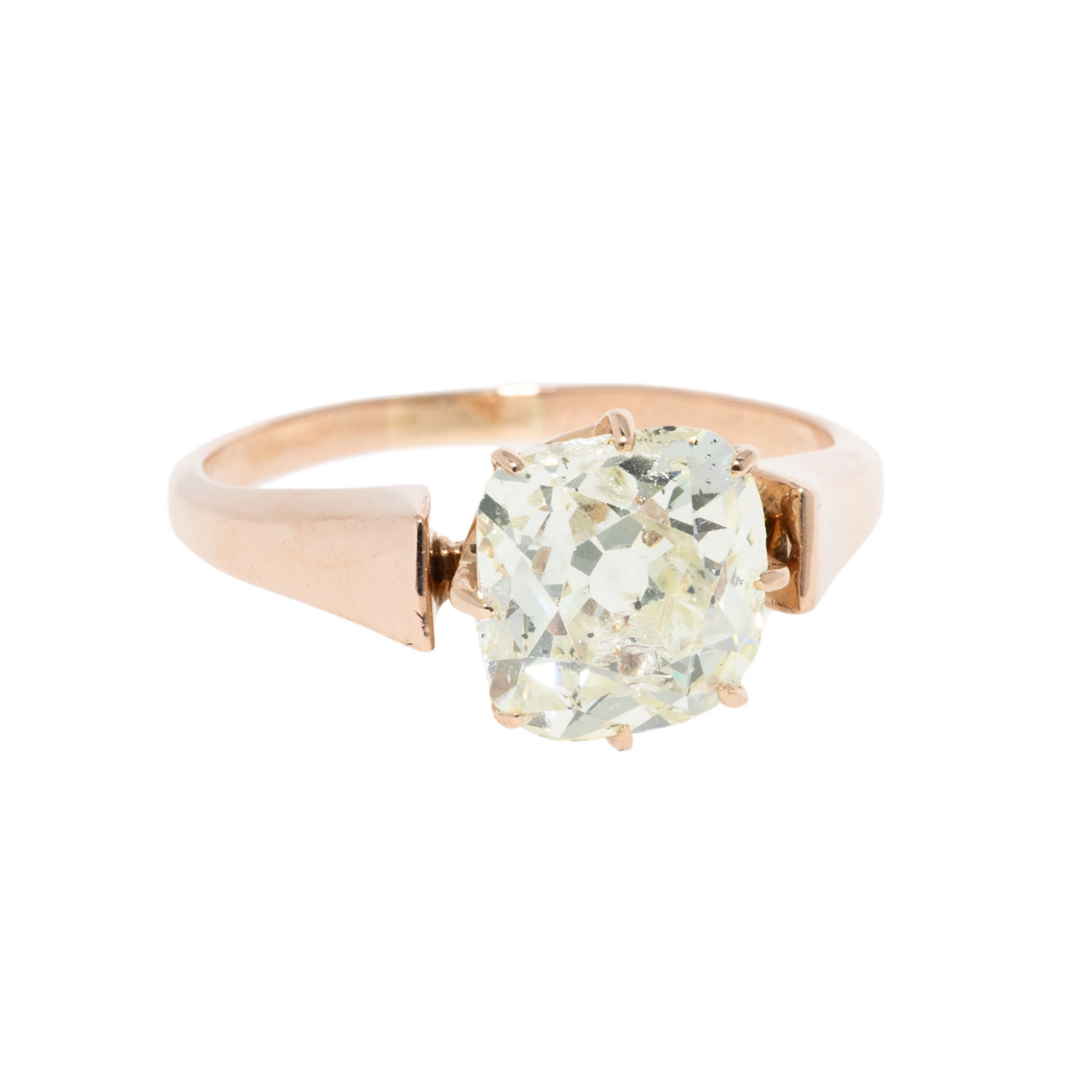 Solitärring mit Altschliffdiamant von ca. 2 ct
