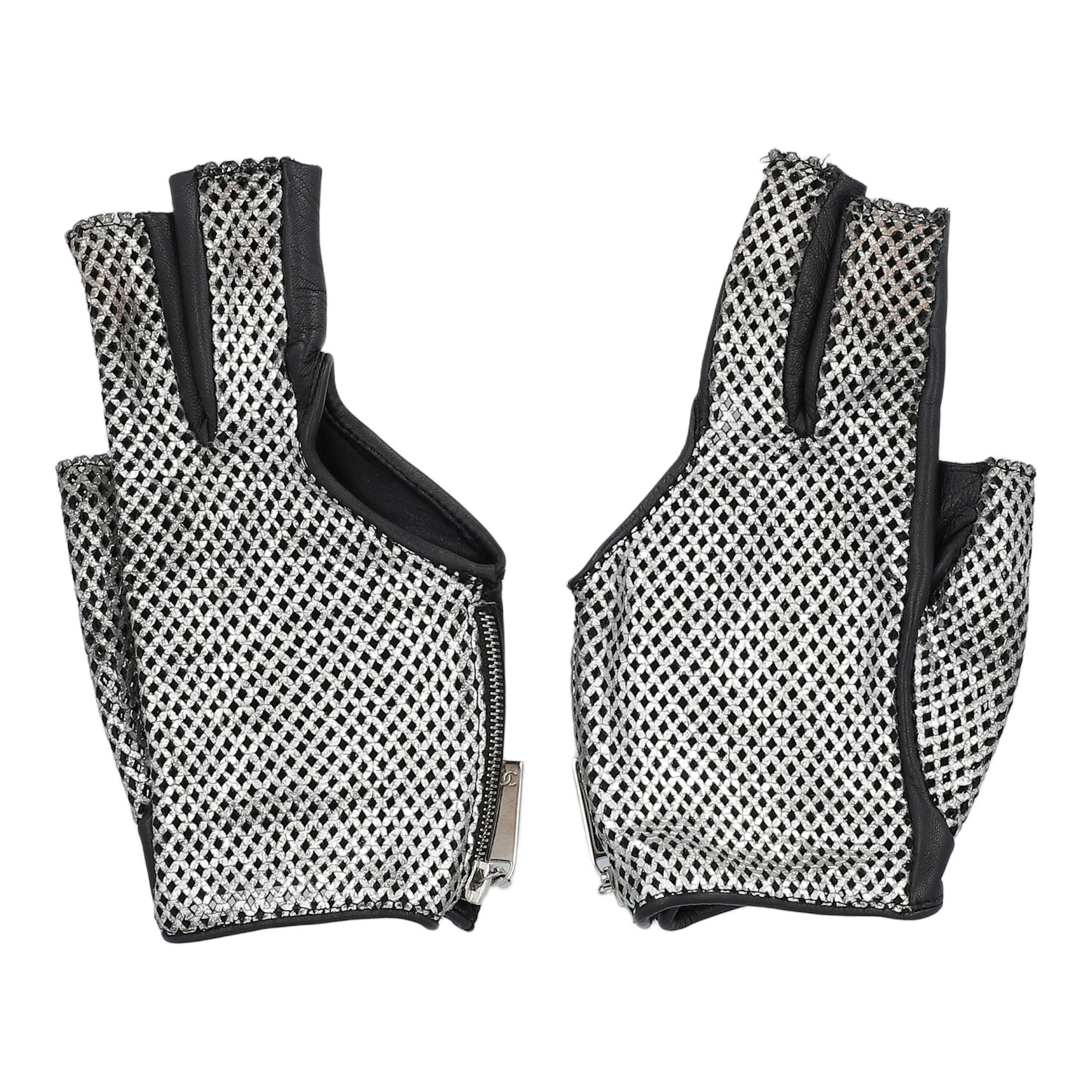 CHANEL VINTAGE Handschuhe, Gr. 7,5.