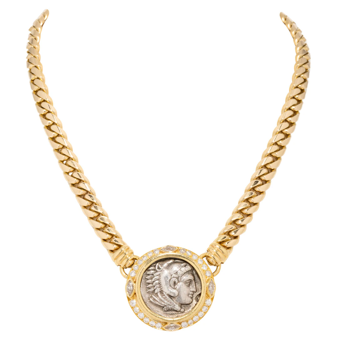 BULGARI Collier "Monete" mit Diamanten zus. ca. 2,36 ct