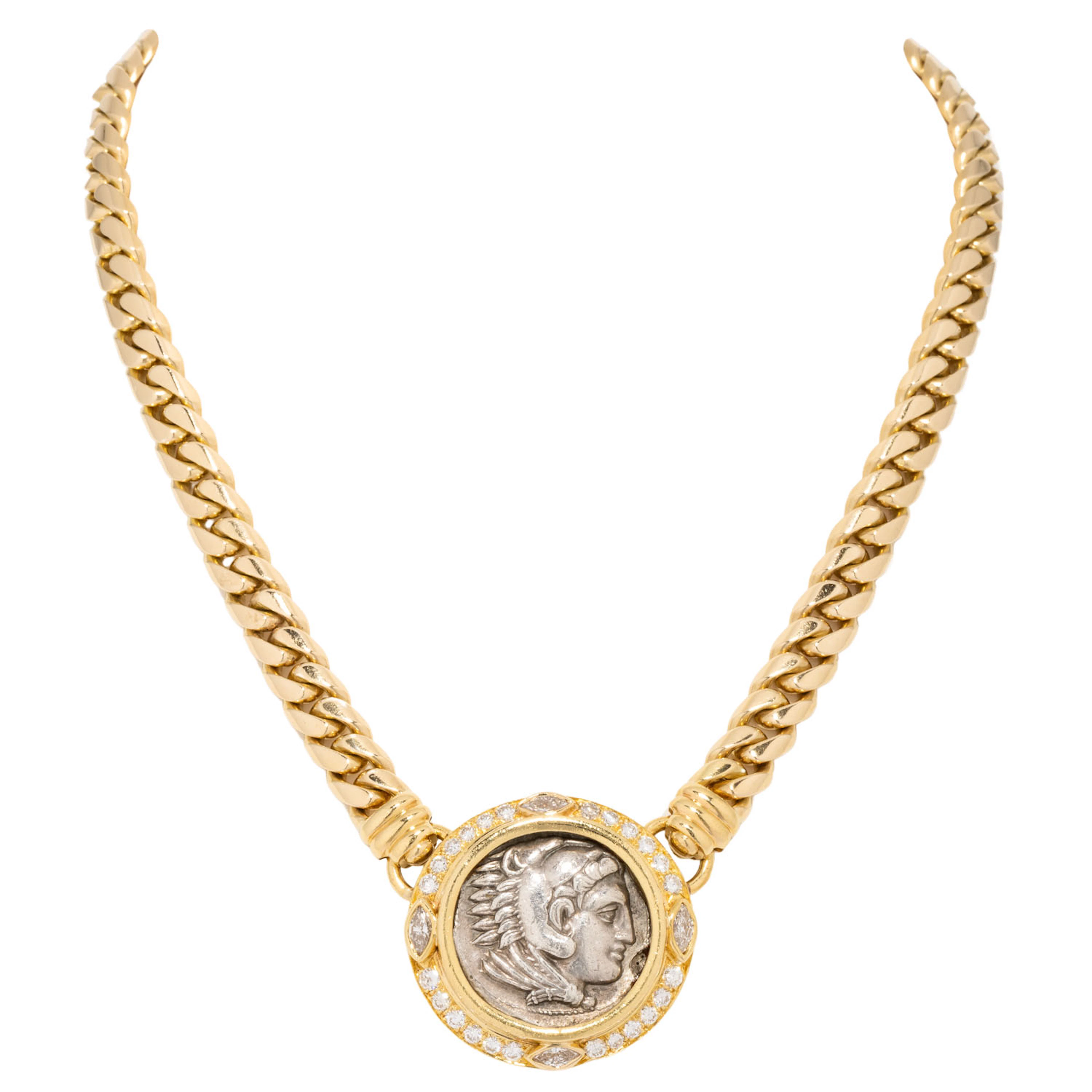 BULGARI Collier "Monete" mit Diamanten zus. ca. 2,36 ct
