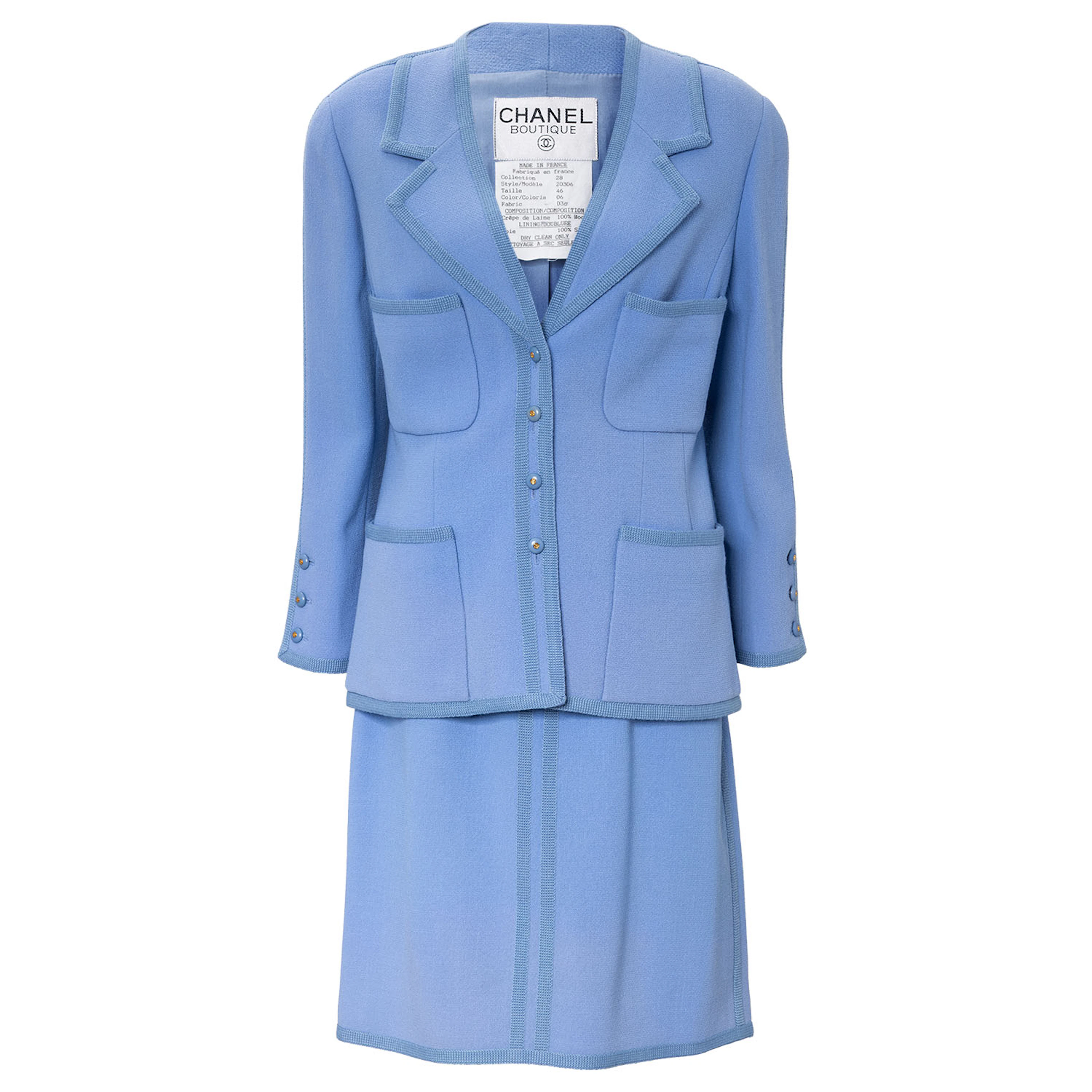 CHANEL BOUTIQUE VINTAGE Kostüm, Gr. ca. 38/40, Koll.: 28 - 1992.