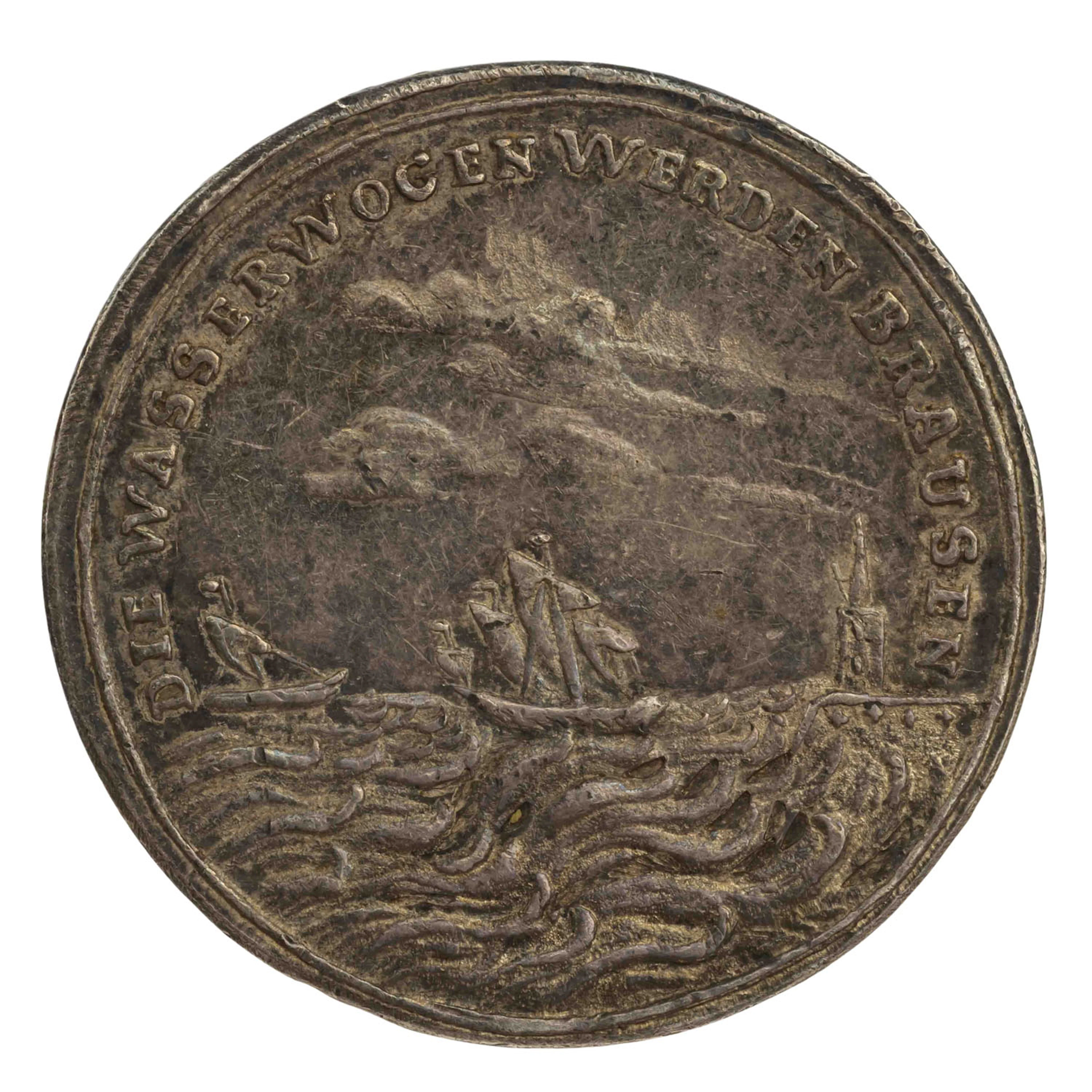 Altdeutschland/SILBERmedaille 1755 zum Erdbeben in Lissabon