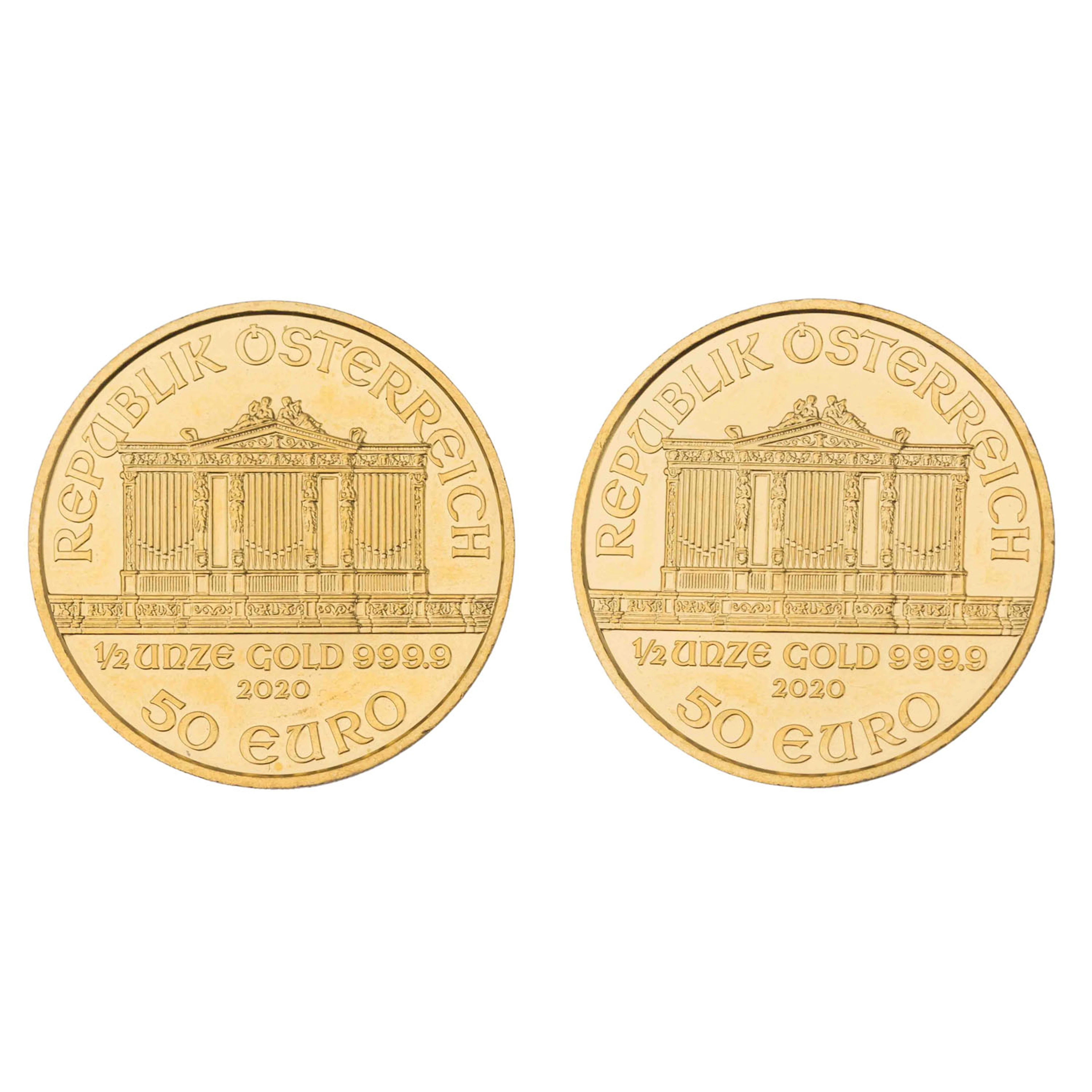Österreich /GOLD - 2 x 1/4 Unze Wiener Philharmoniker, à 50€ 2020