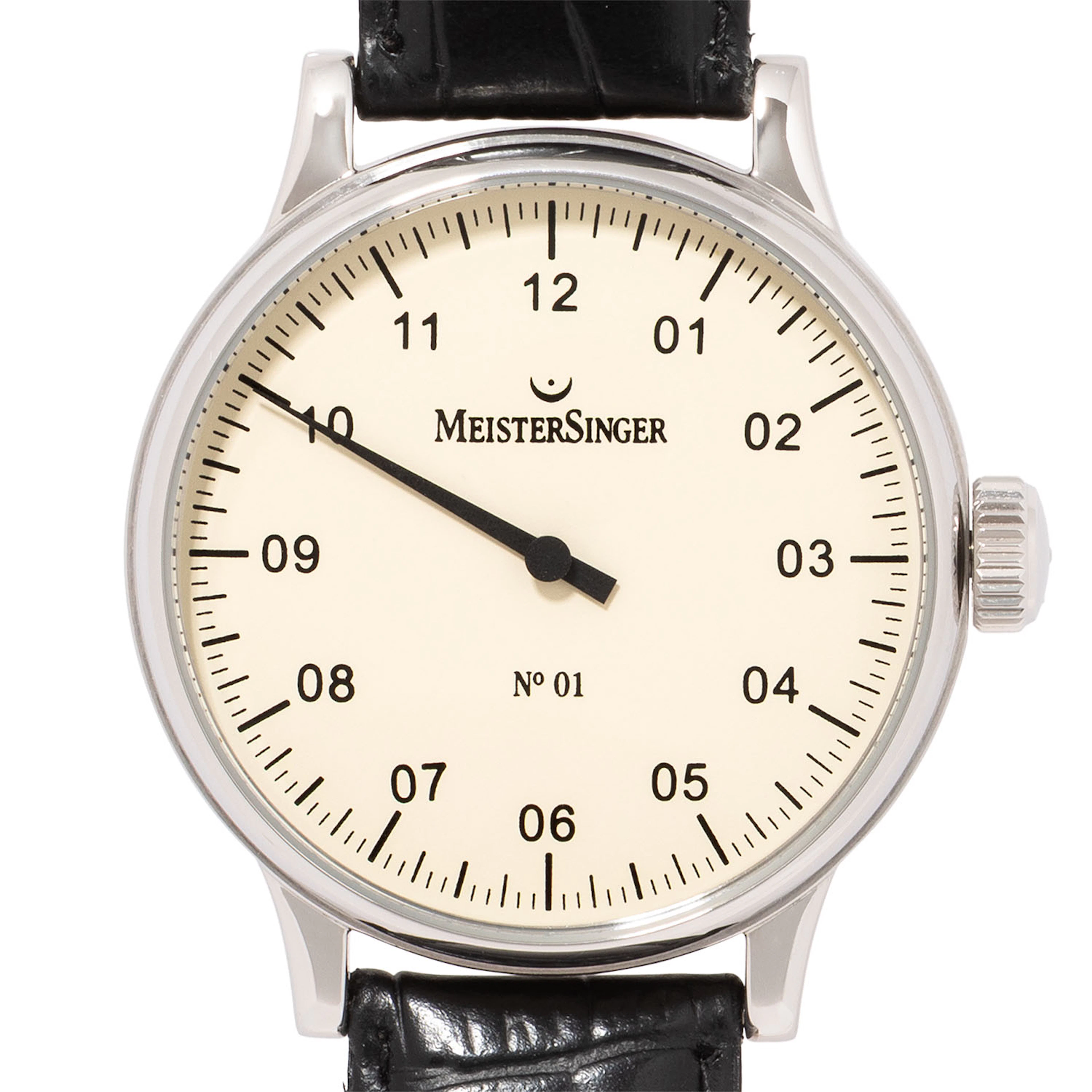 MEISTERSINGER N° 01 Ref. AM3303 Herrenuhr mit Box und Papieren, 2009.