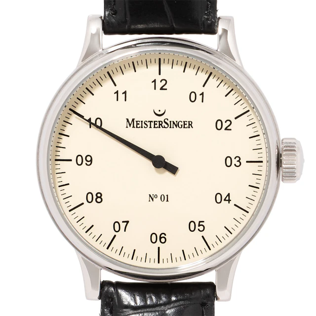 MEISTERSINGER N° 01 Ref. AM3303 Herrenuhr mit Box und Papieren, 2009.