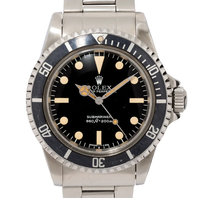 ROLEX Vintage Submariner No Date "Maxi dial" Herrenuhr, Ref. 5513. Ca. 1981.