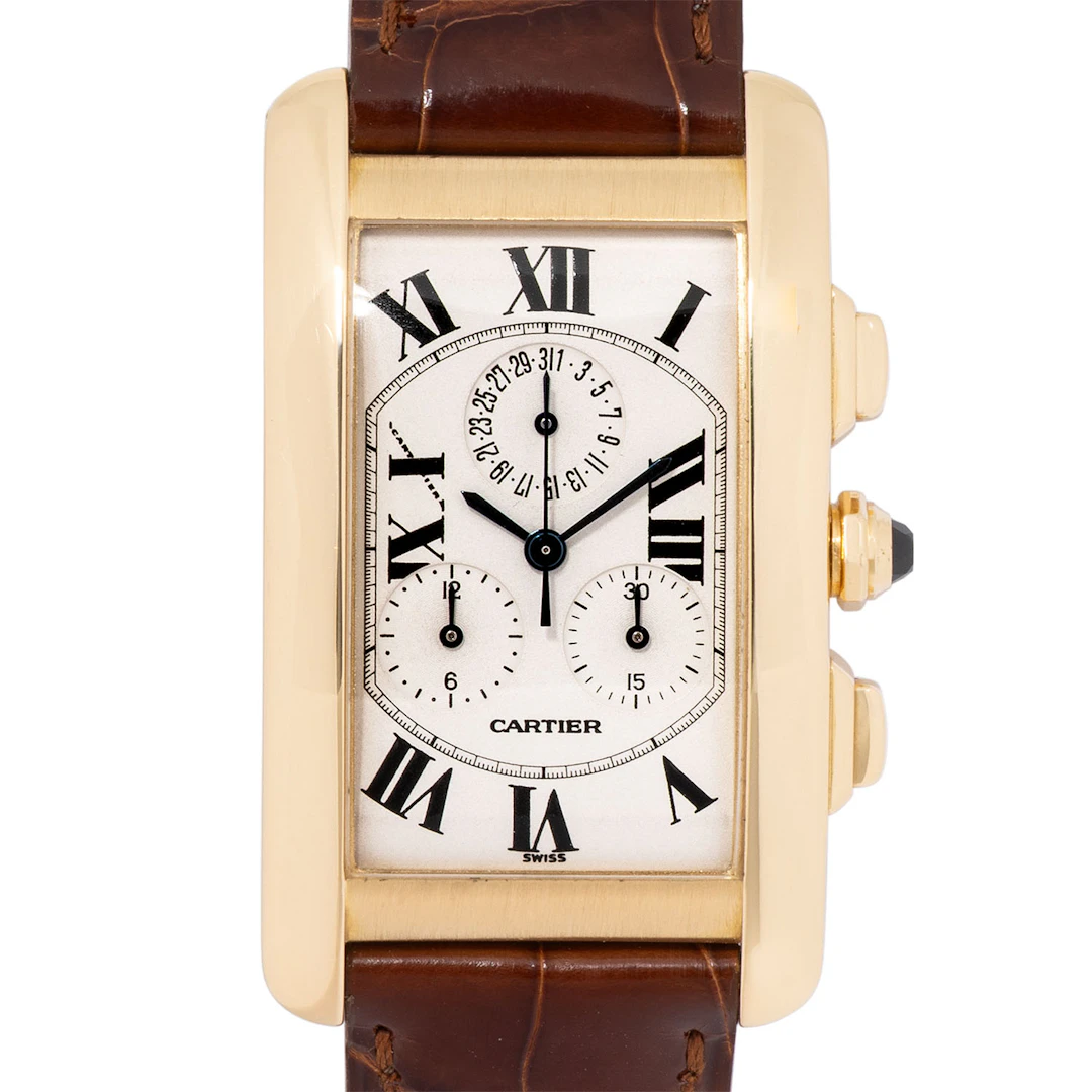 CARTIER Tank Américaine "Chronoflex" Herren Chronograph, Ref. 1730.